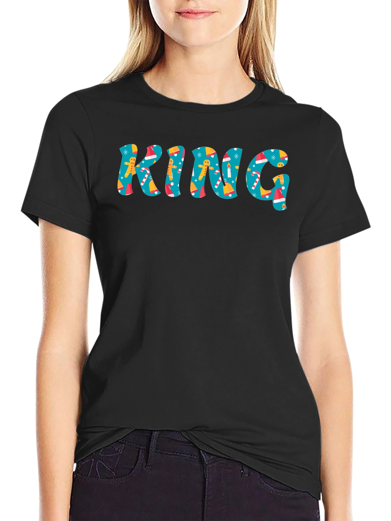 Festive KING Christmas Pattern T-Shirt