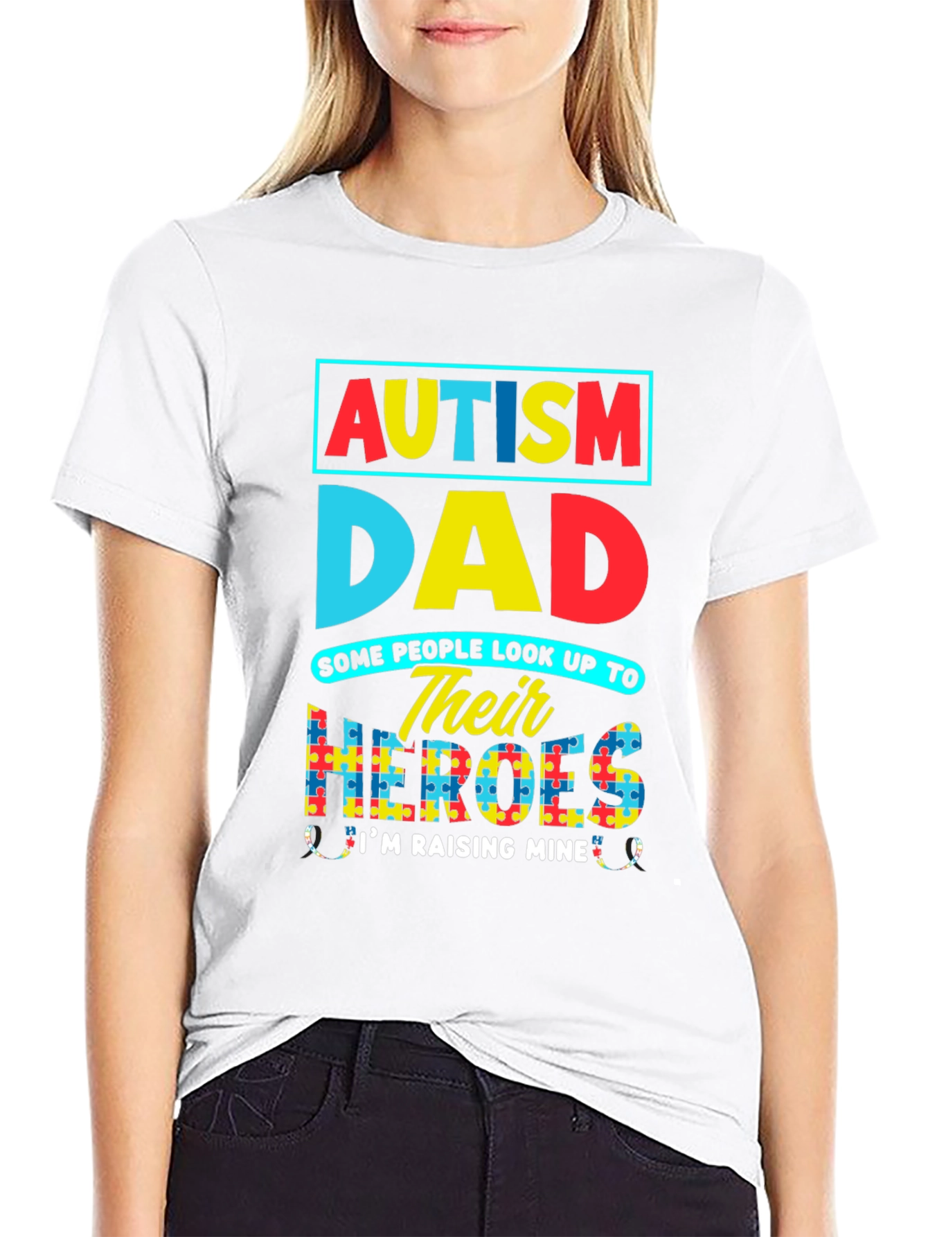 Autism Dad T-Shirt: Raising My Heroes