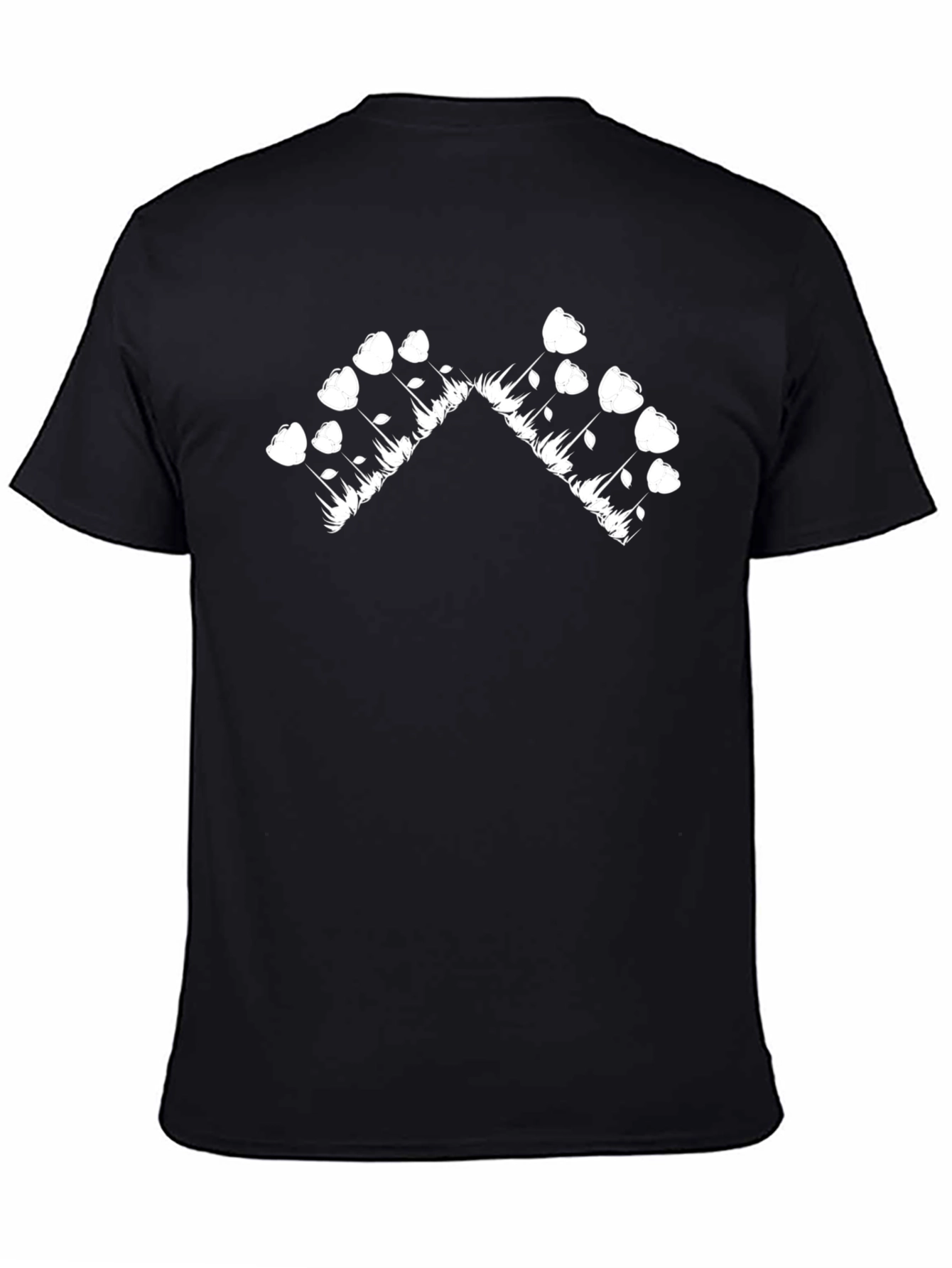 Floral Mountain T-Shirt - Black Cotton Tee