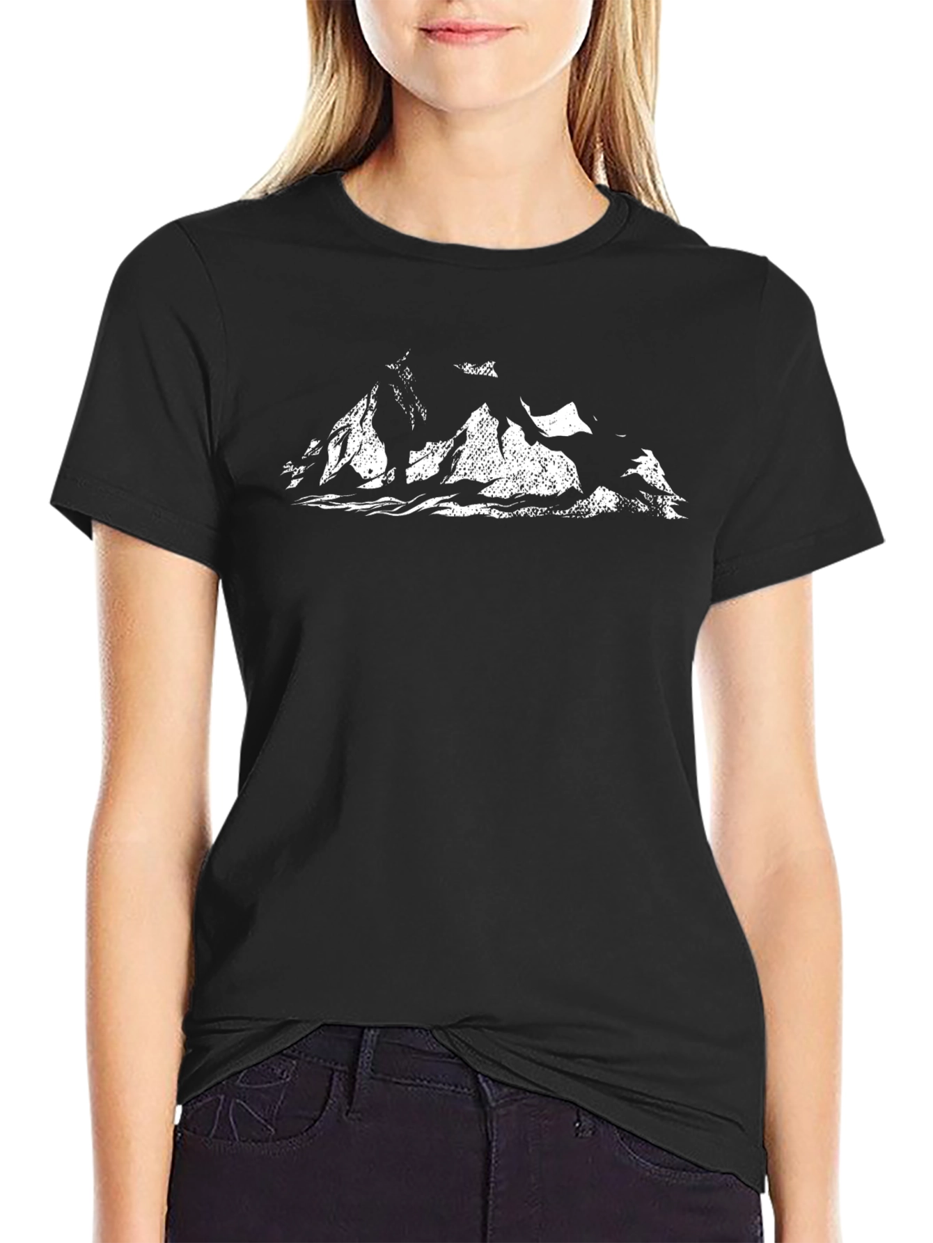 Mountain Graphic Tee - Black Cotton Blend