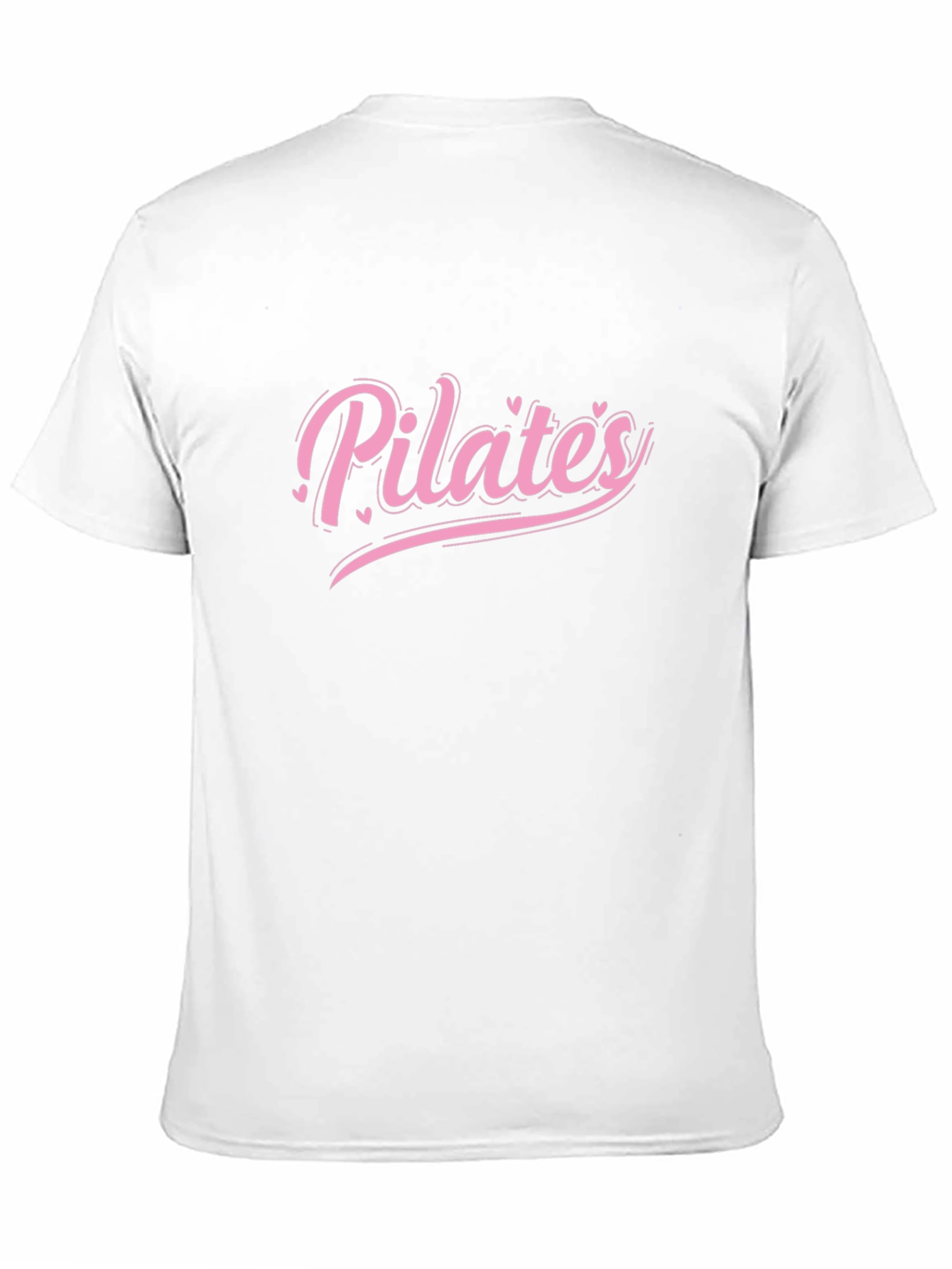 Pilates Pink Heart Graphic Black T-Shirt