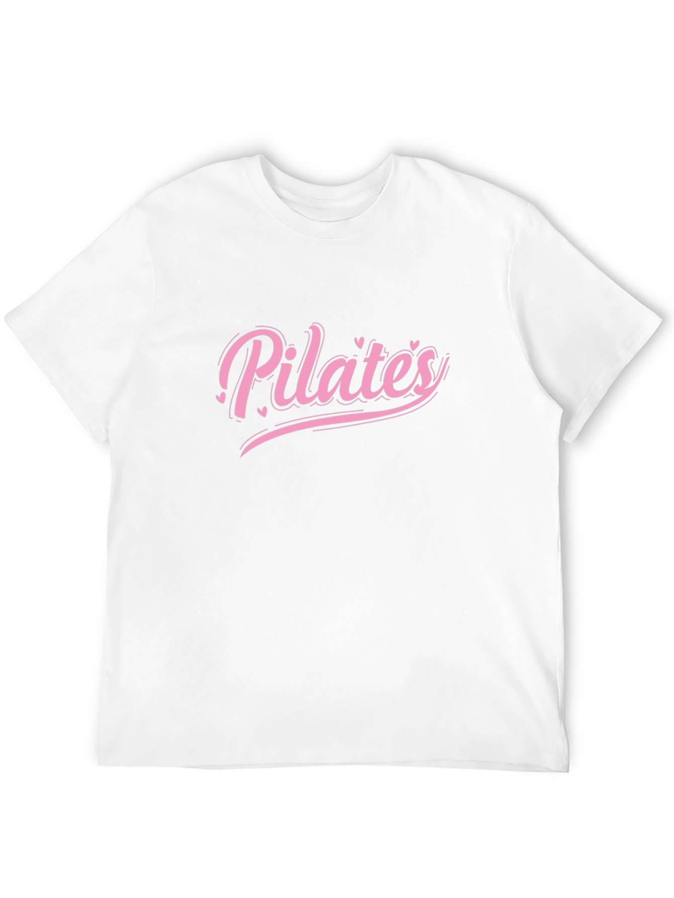 Pilates Pink Heart Graphic Black T-Shirt