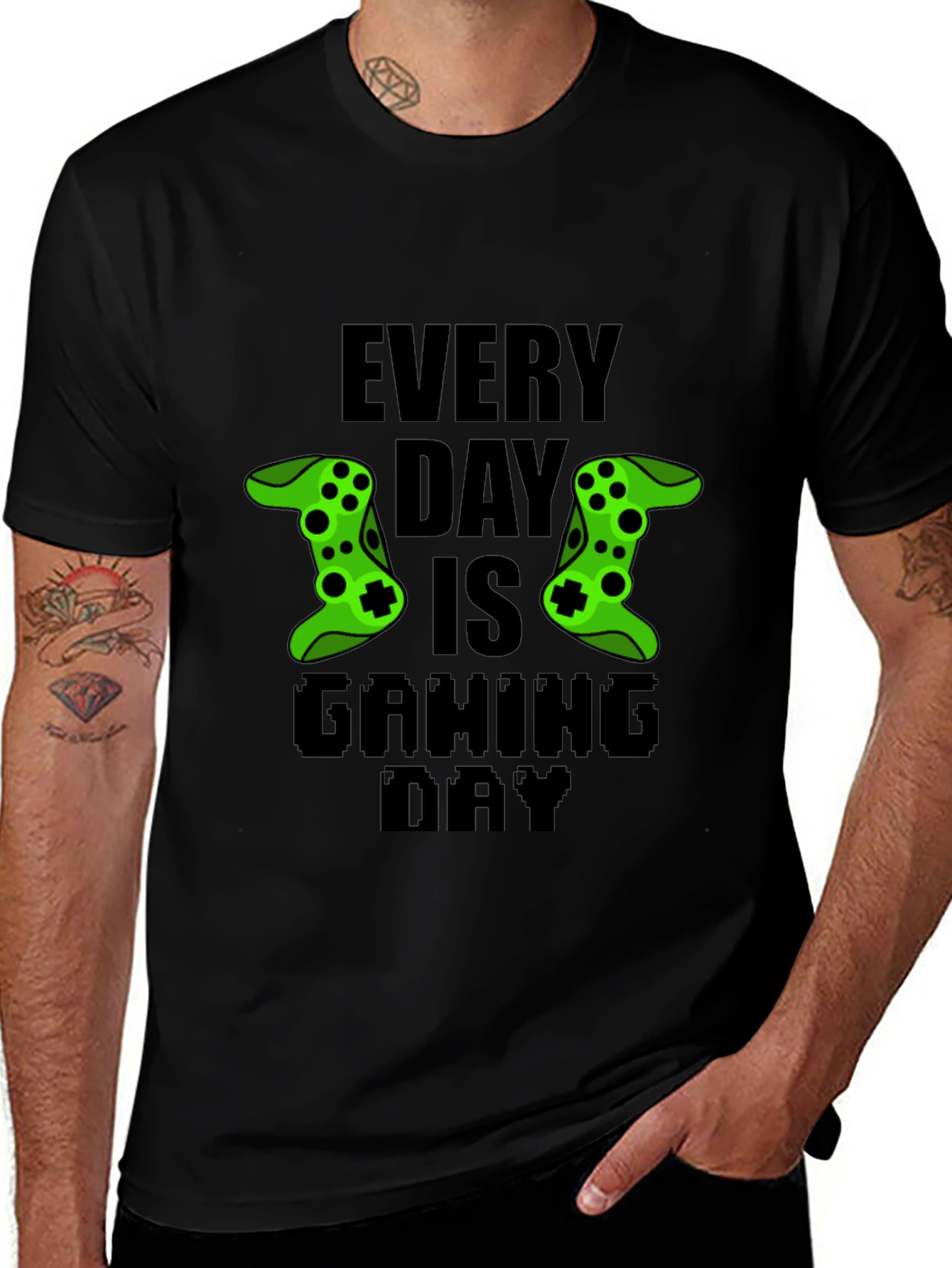 Every Day is Gaming Day Black T-Shirt