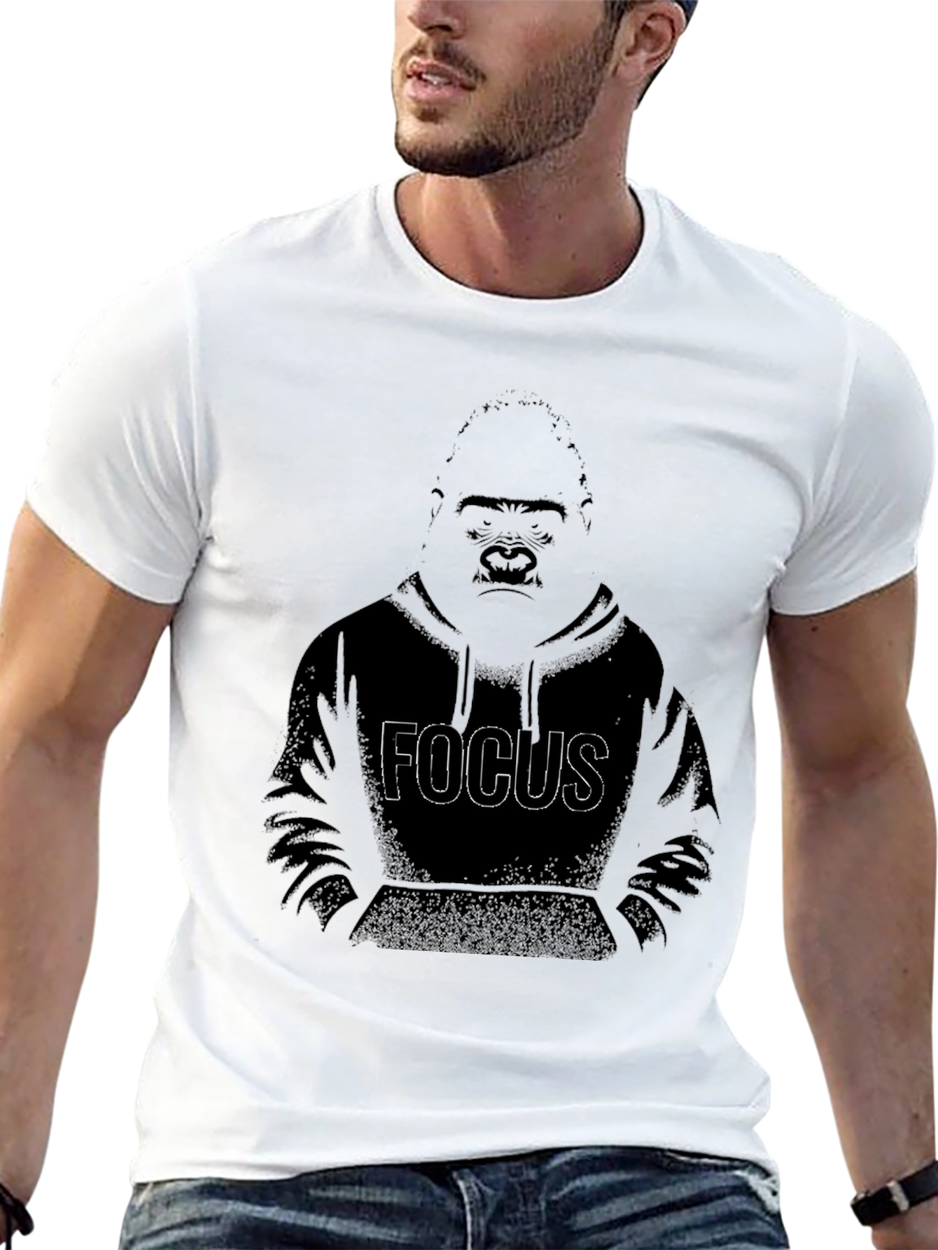 Focus Gorilla Graphic Print T-Shirt