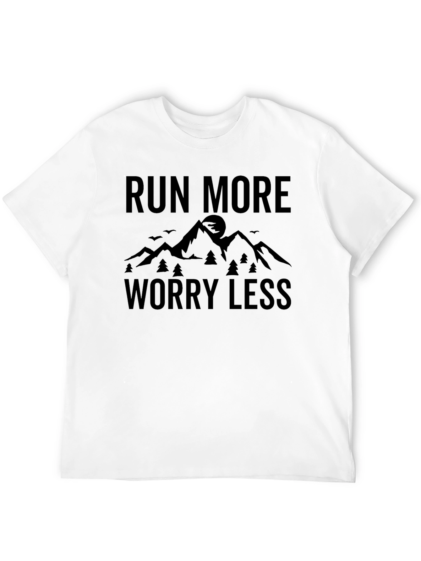 Run More Worry Less Graphic Tee