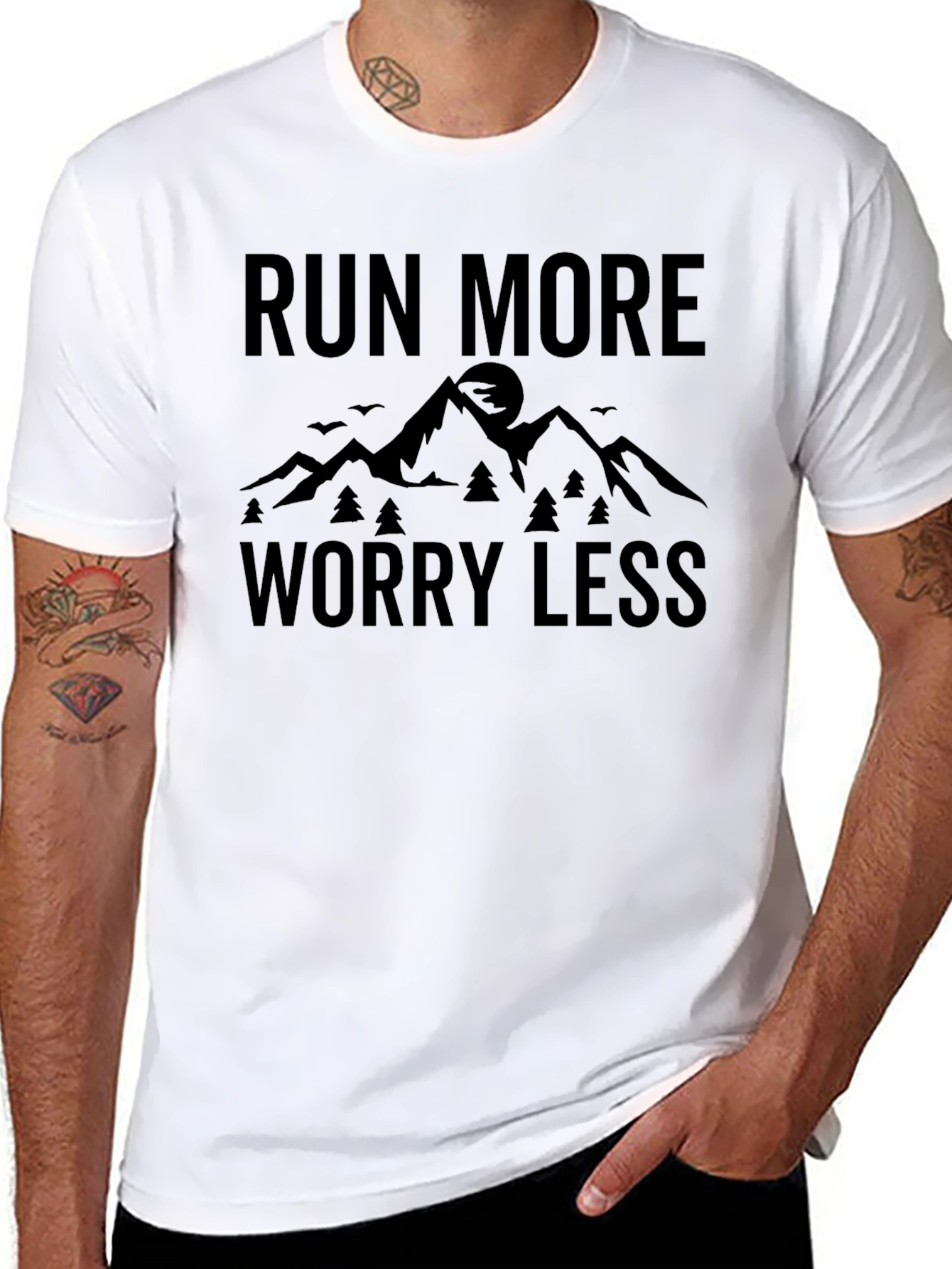 Run More Worry Less Graphic Tee
