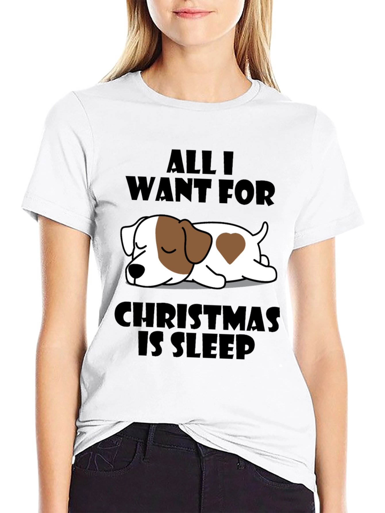 Sleepy Dog Christmas T-Shirt