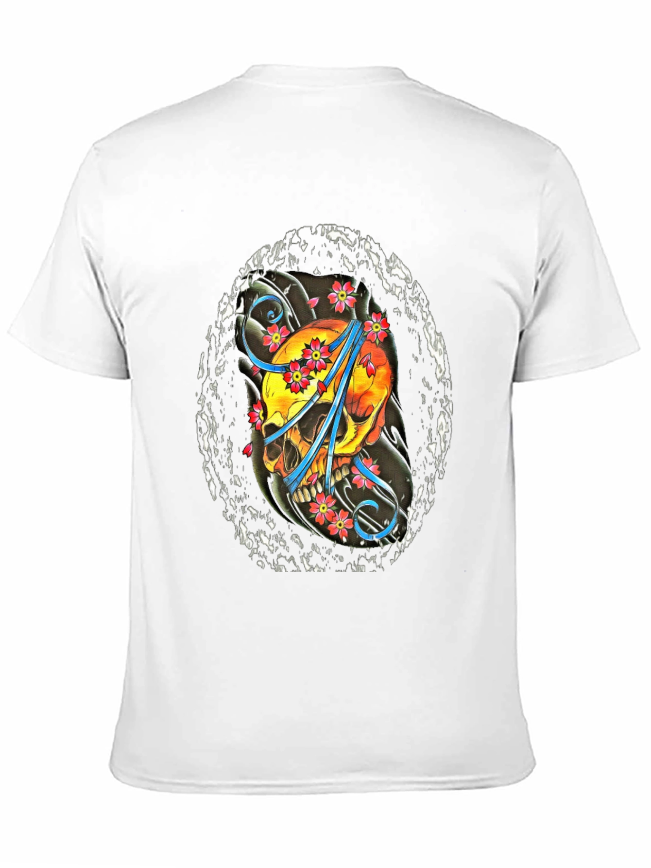 Skull & Flowers Graphic T-Shirt - Stylish Cotton Tee