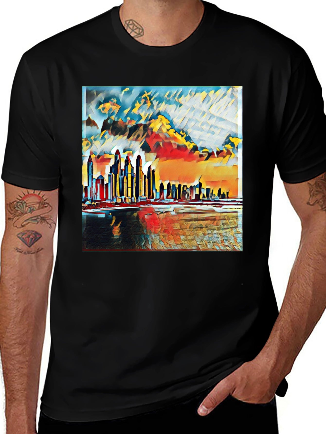 Abstract Cityscape Graphic Tee
