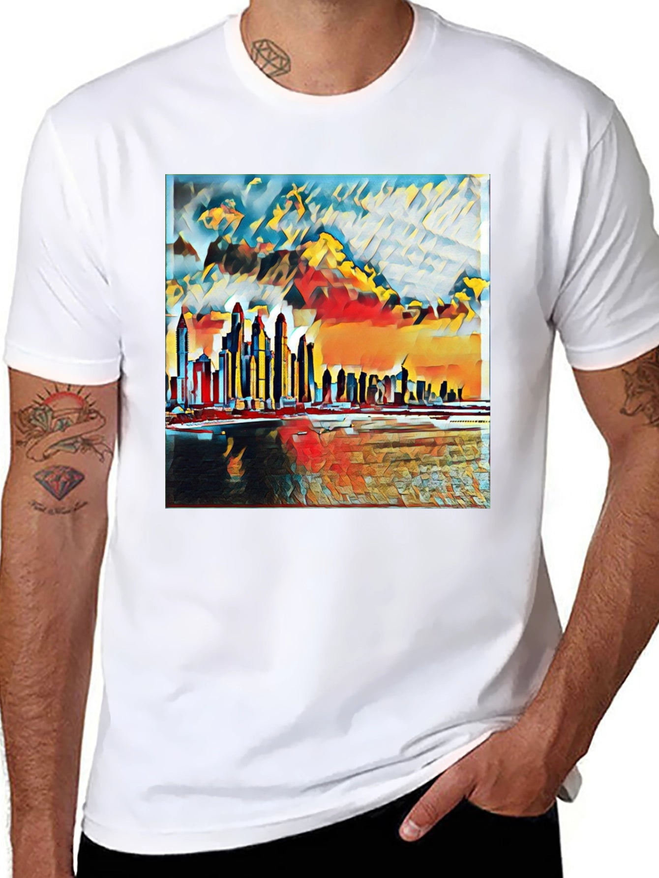 Abstract Cityscape Graphic Tee