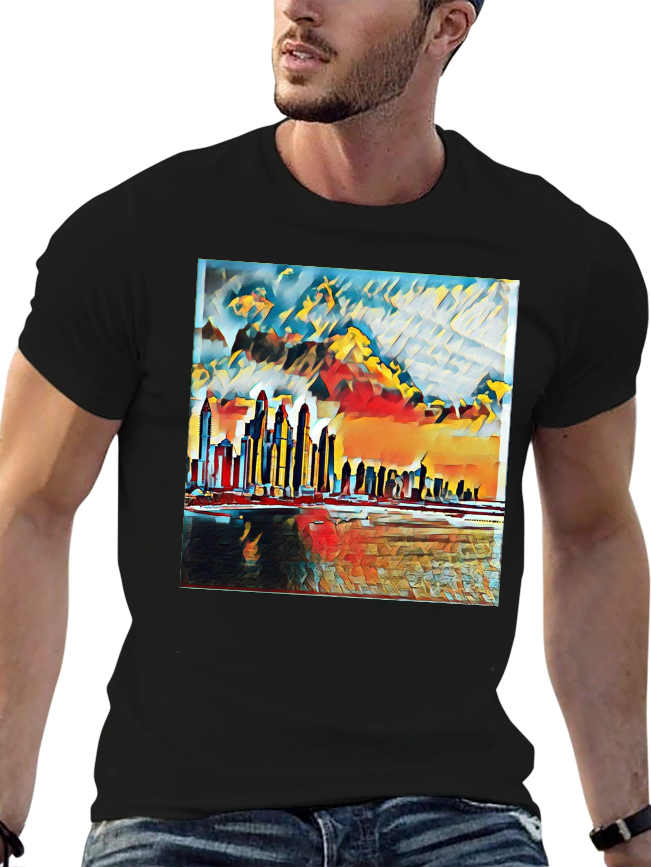Abstract Cityscape Graphic Tee