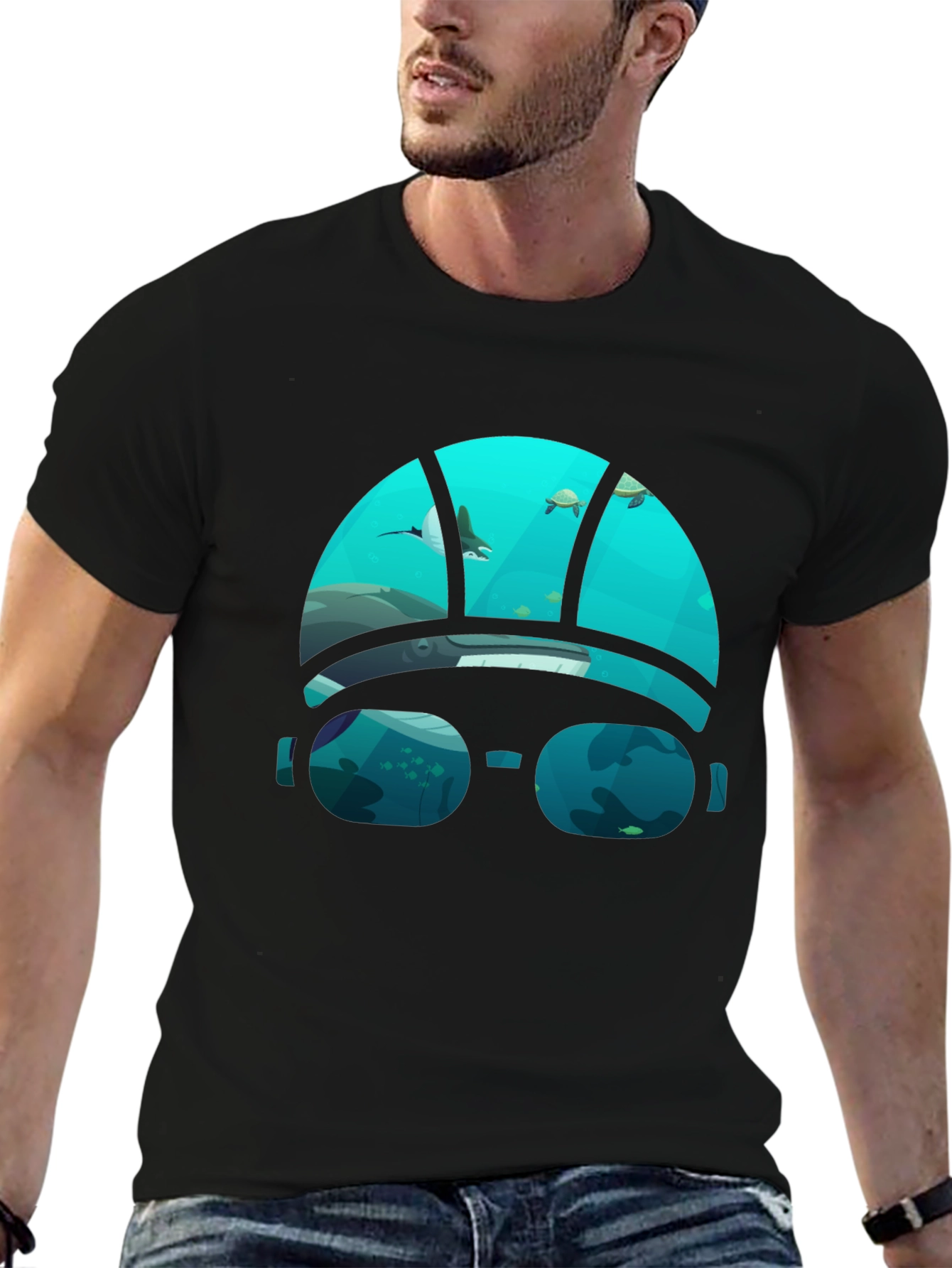 Ocean View Graphic Tee - Black
