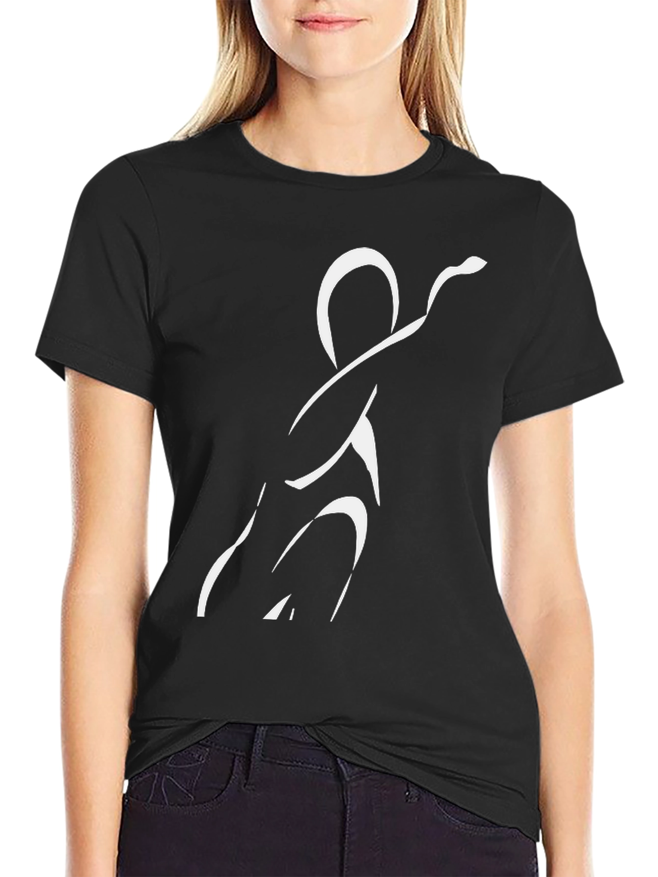 Black Cyclist Graphic Tee - Minimalist Design