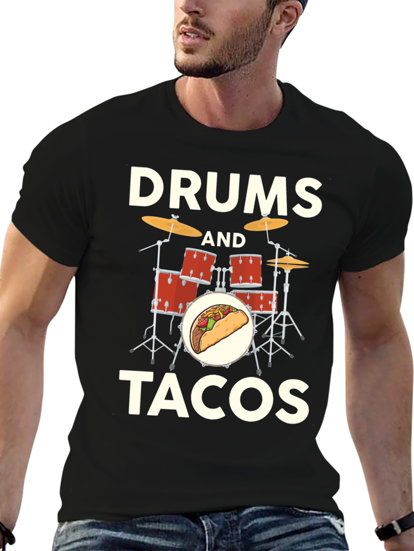Drums and Tacos T-Shirt: Musician Foodie Tee