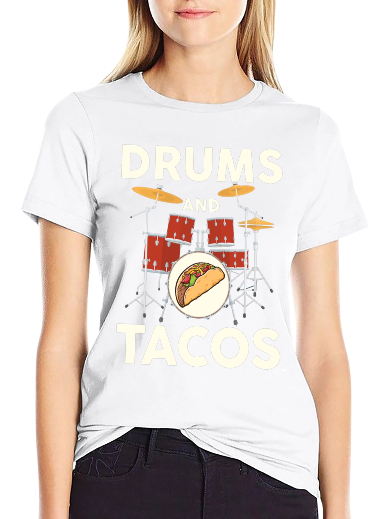 Drums and Tacos T-Shirt: Musician Foodie Tee