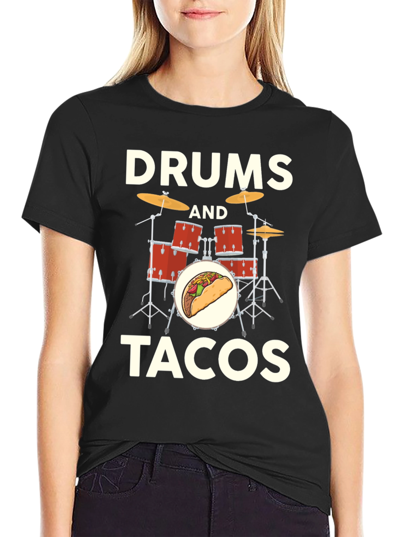 Drums and Tacos T-Shirt: Musician Foodie Tee