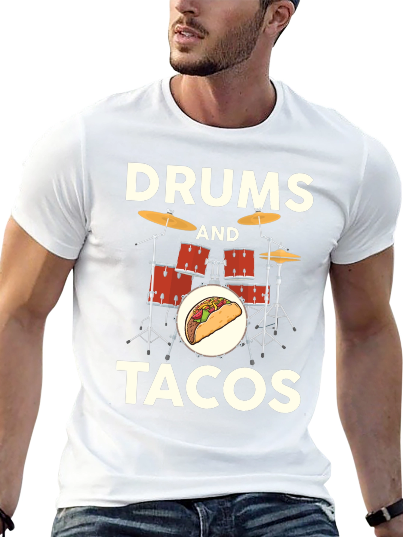 Drums and Tacos T-Shirt: Musician Foodie Tee