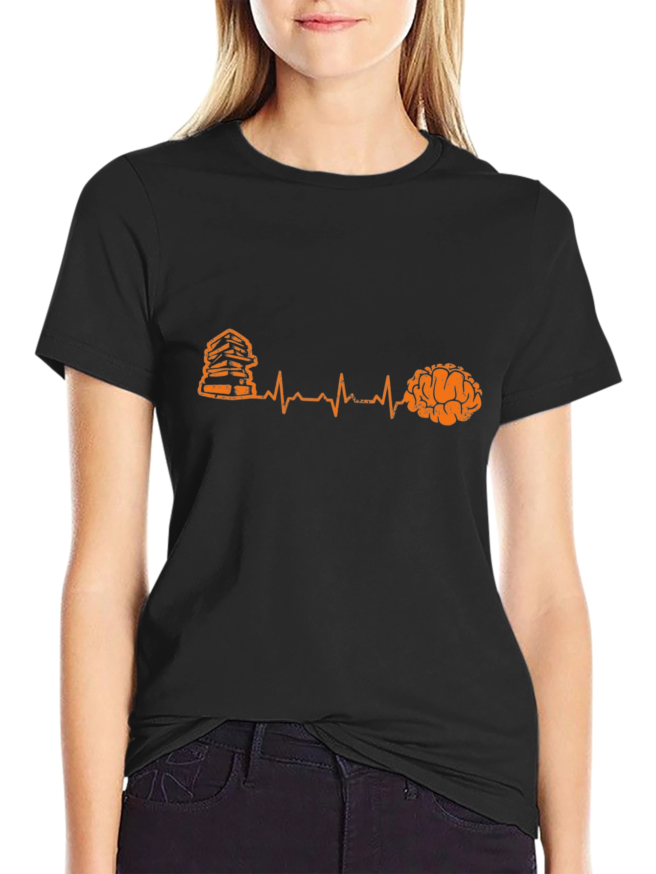 Book & Brain Heartbeat T-Shirt - Read Learn Live