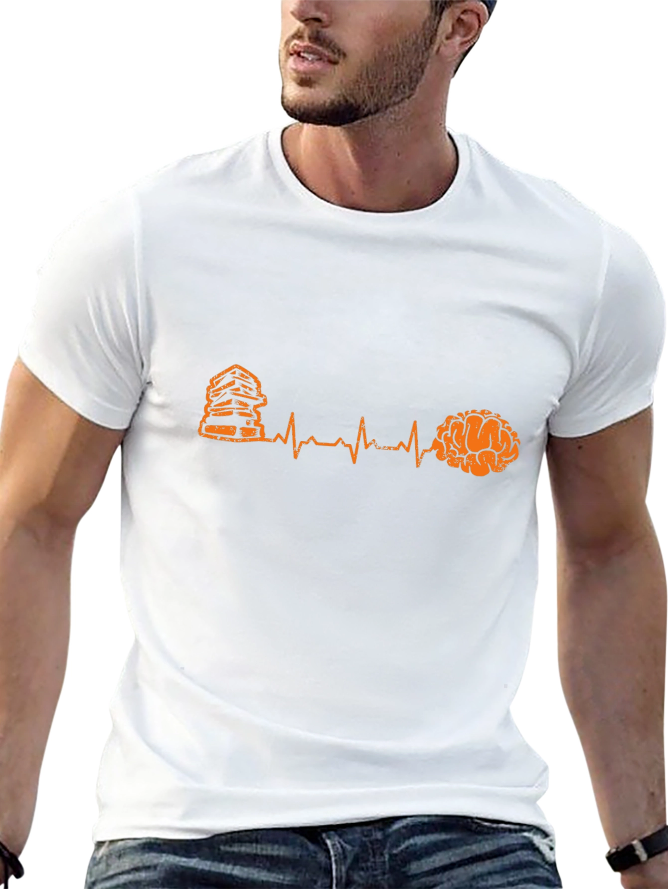 Book & Brain Heartbeat T-Shirt - Read Learn Live