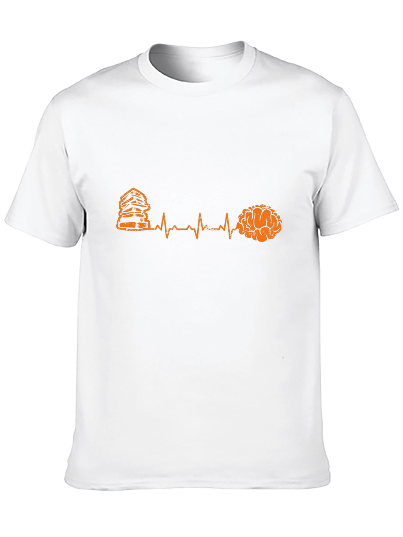 Book & Brain Heartbeat T-Shirt - Read Learn Live
