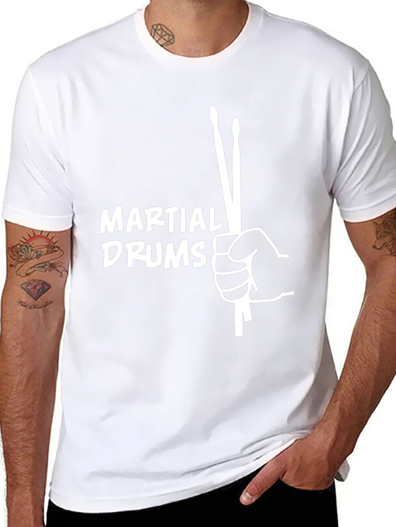 Martial Drums T-Shirt - Black Cotton Blend Tee