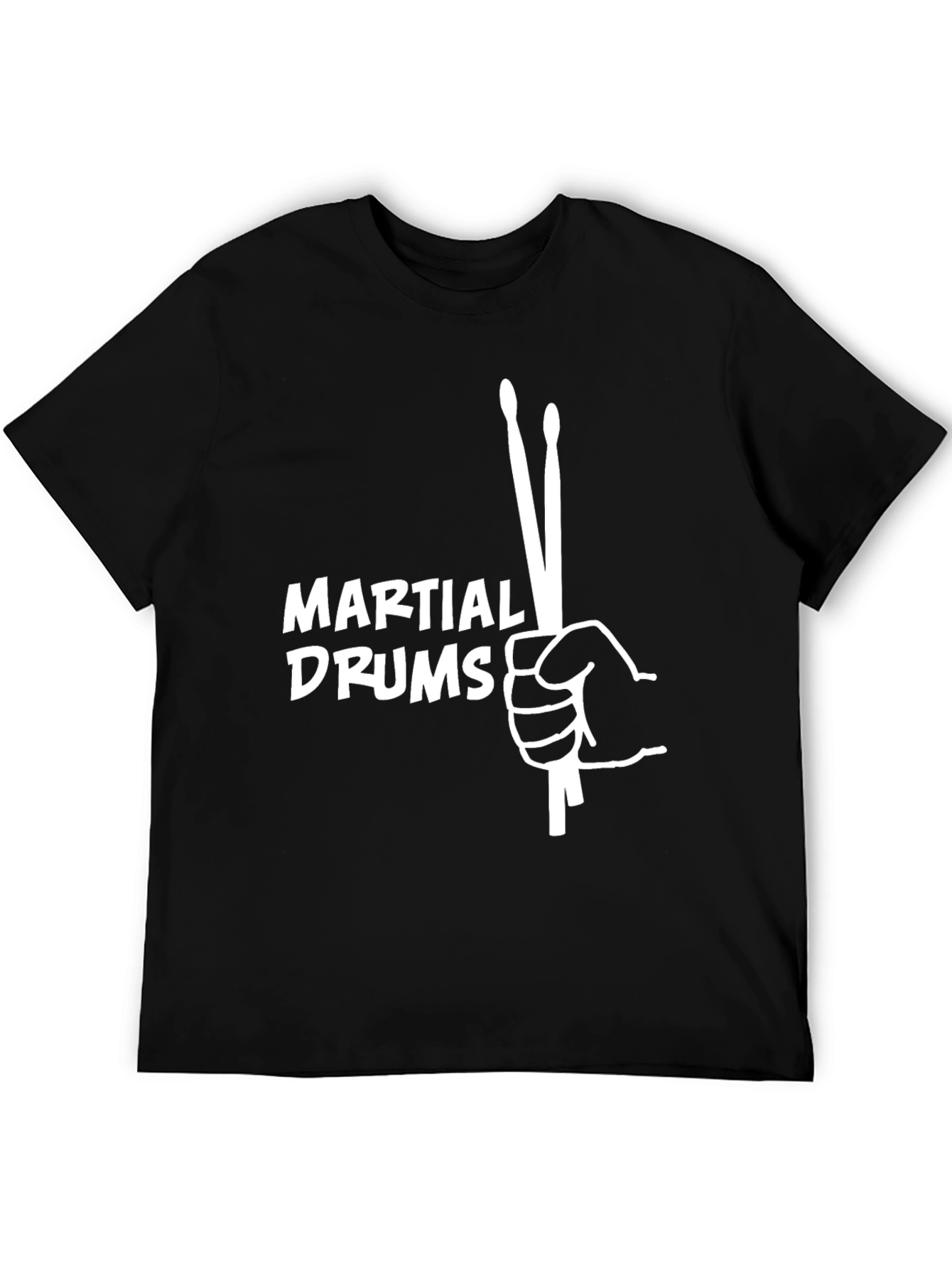 Martial Drums T-Shirt - Black Cotton Blend Tee
