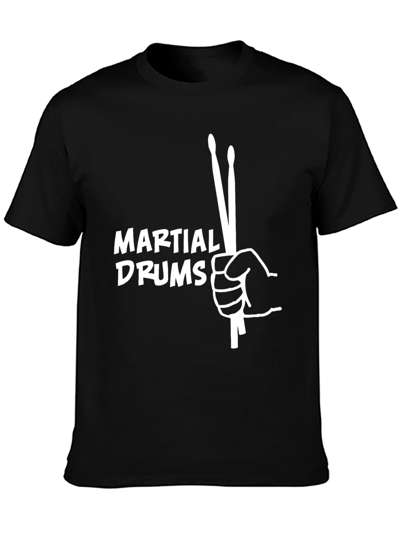 Martial Drums T-Shirt - Black Cotton Blend Tee