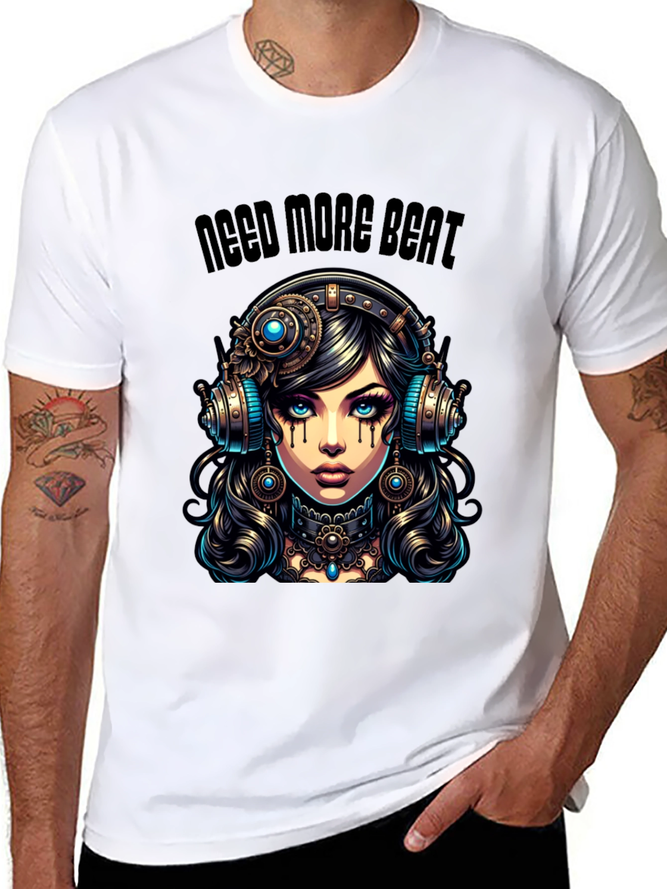Need More Beat Steampunk Girl T-Shirt