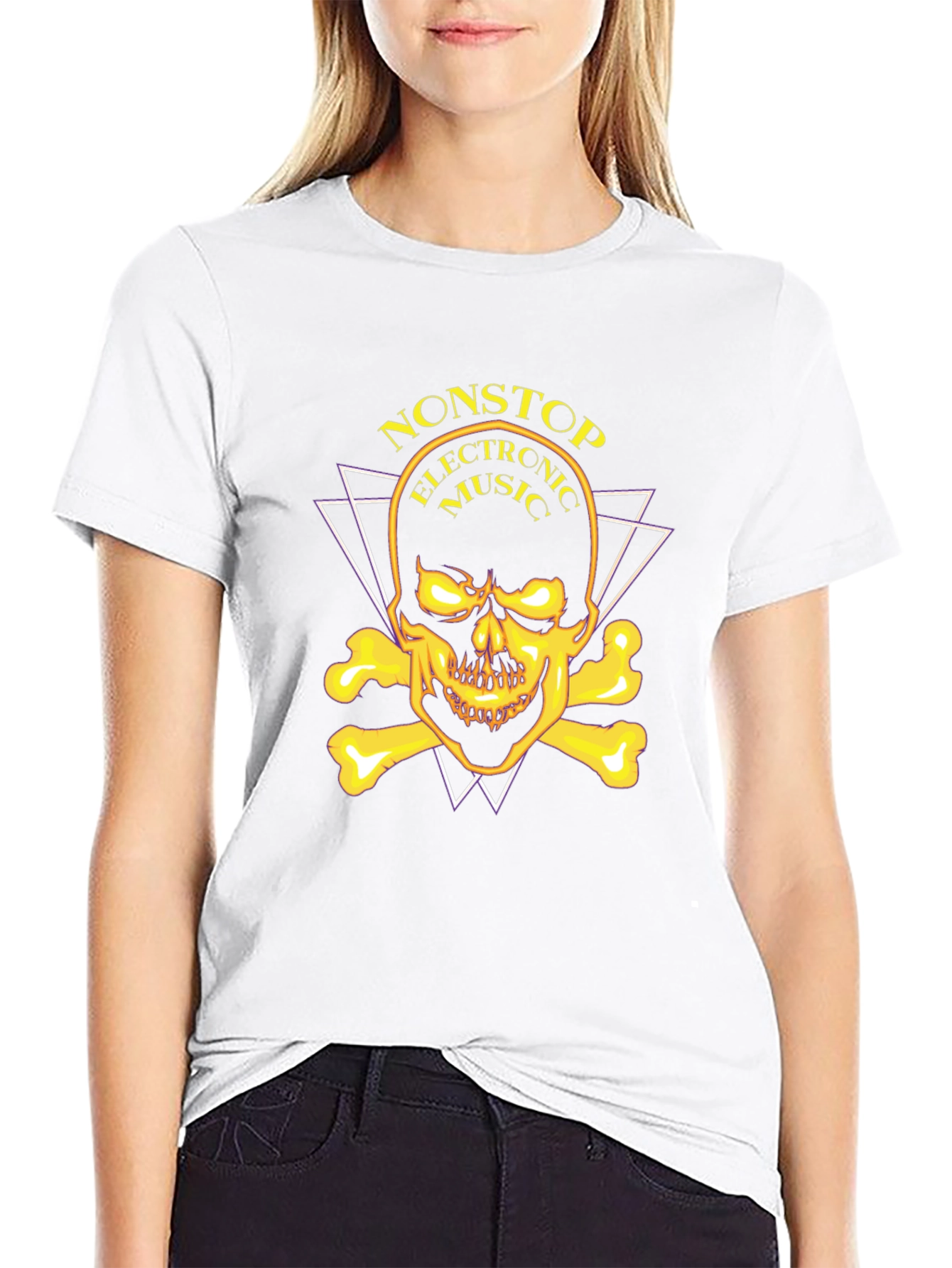 Nonstop Electronic Music Skull Graphic Tee