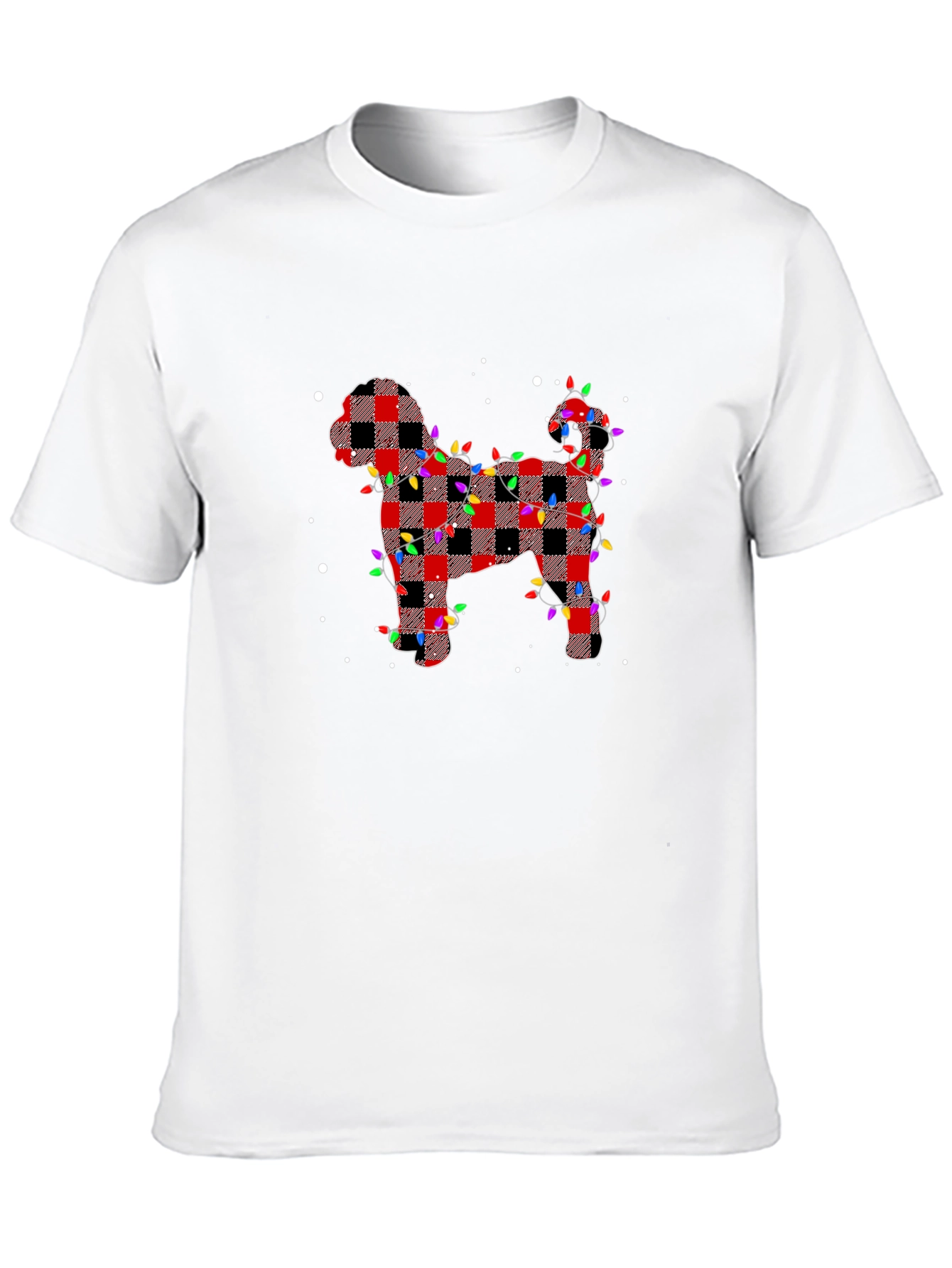 Plaid Dog Christmas Lights T-Shirt