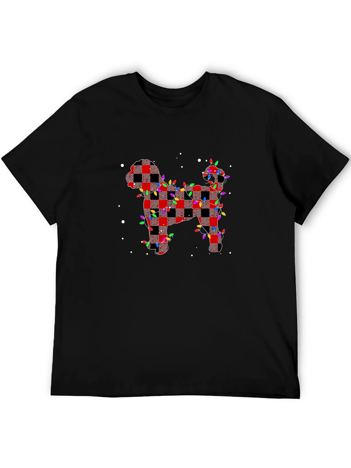 Plaid Dog Christmas Lights T-Shirt