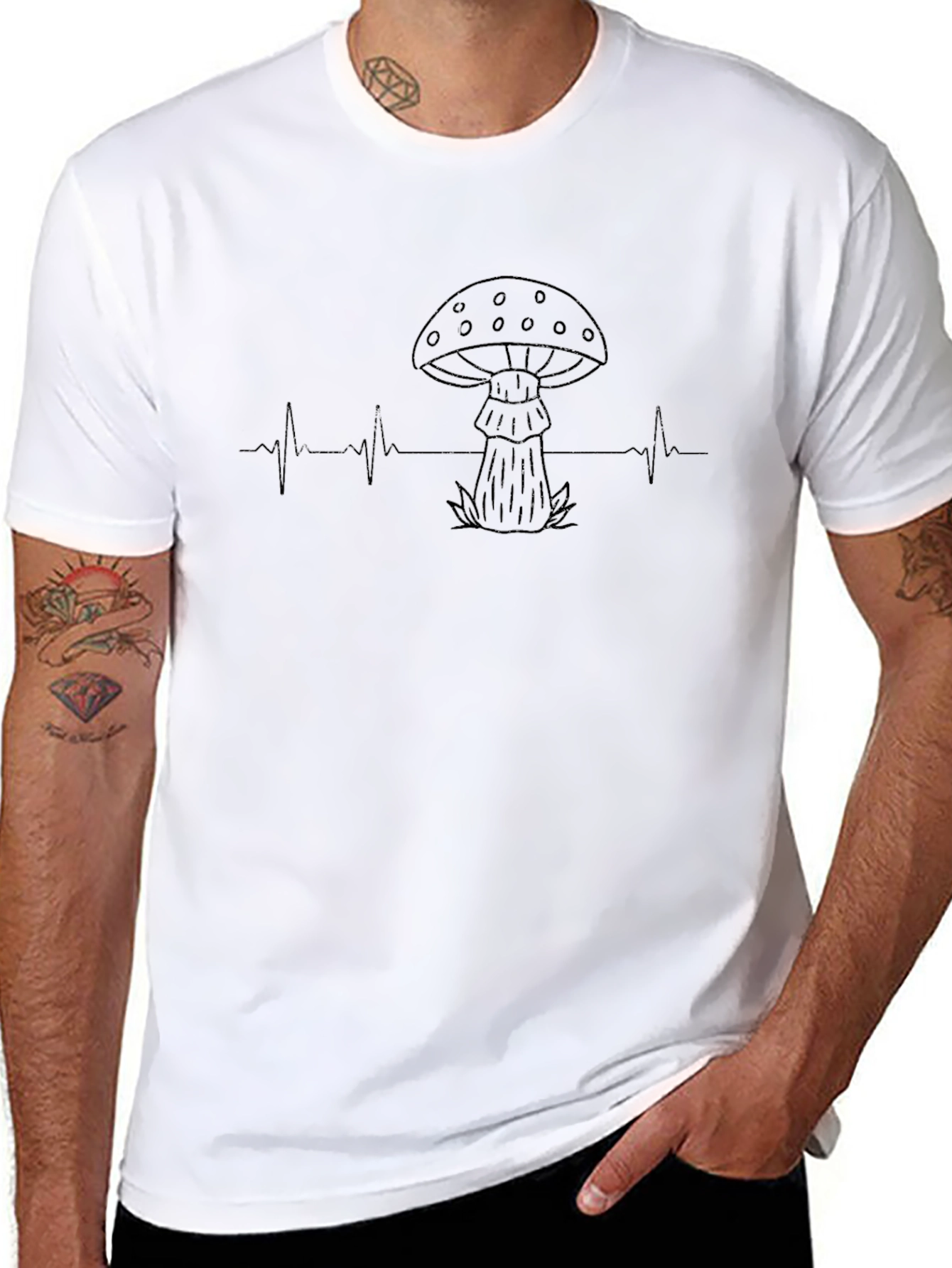 Mushroom Heartbeat T-Shirt - Fungi Lover Tee