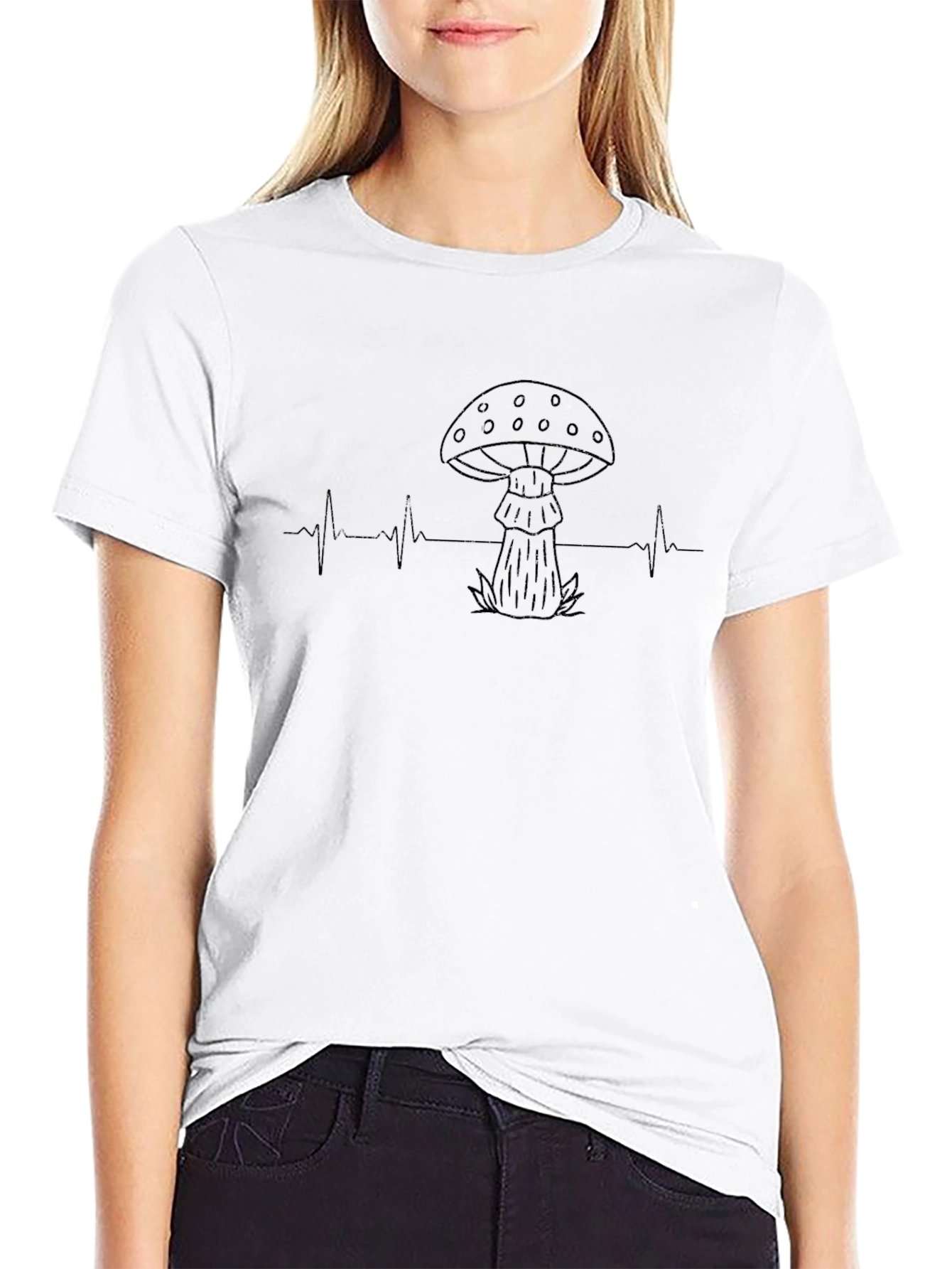 Mushroom Heartbeat T-Shirt - Fungi Lover Tee