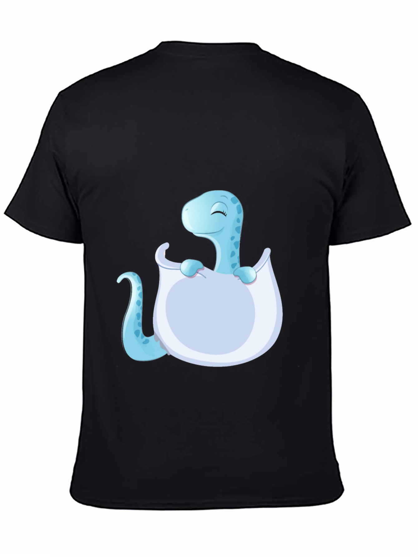 Cute Baby Dino Hatching Black T-Shirt