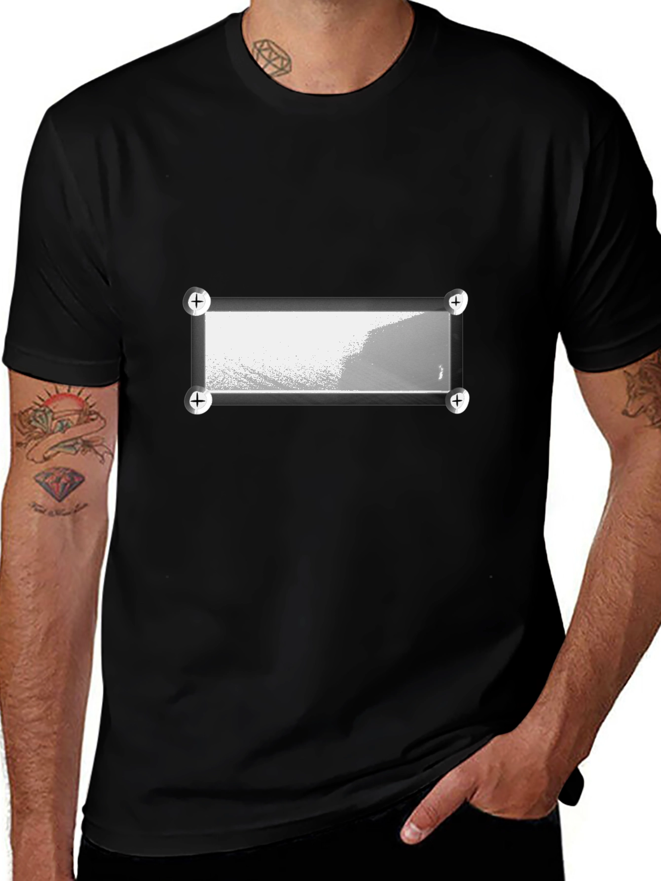 Modern Abstract Graphic Print Black T-Shirt