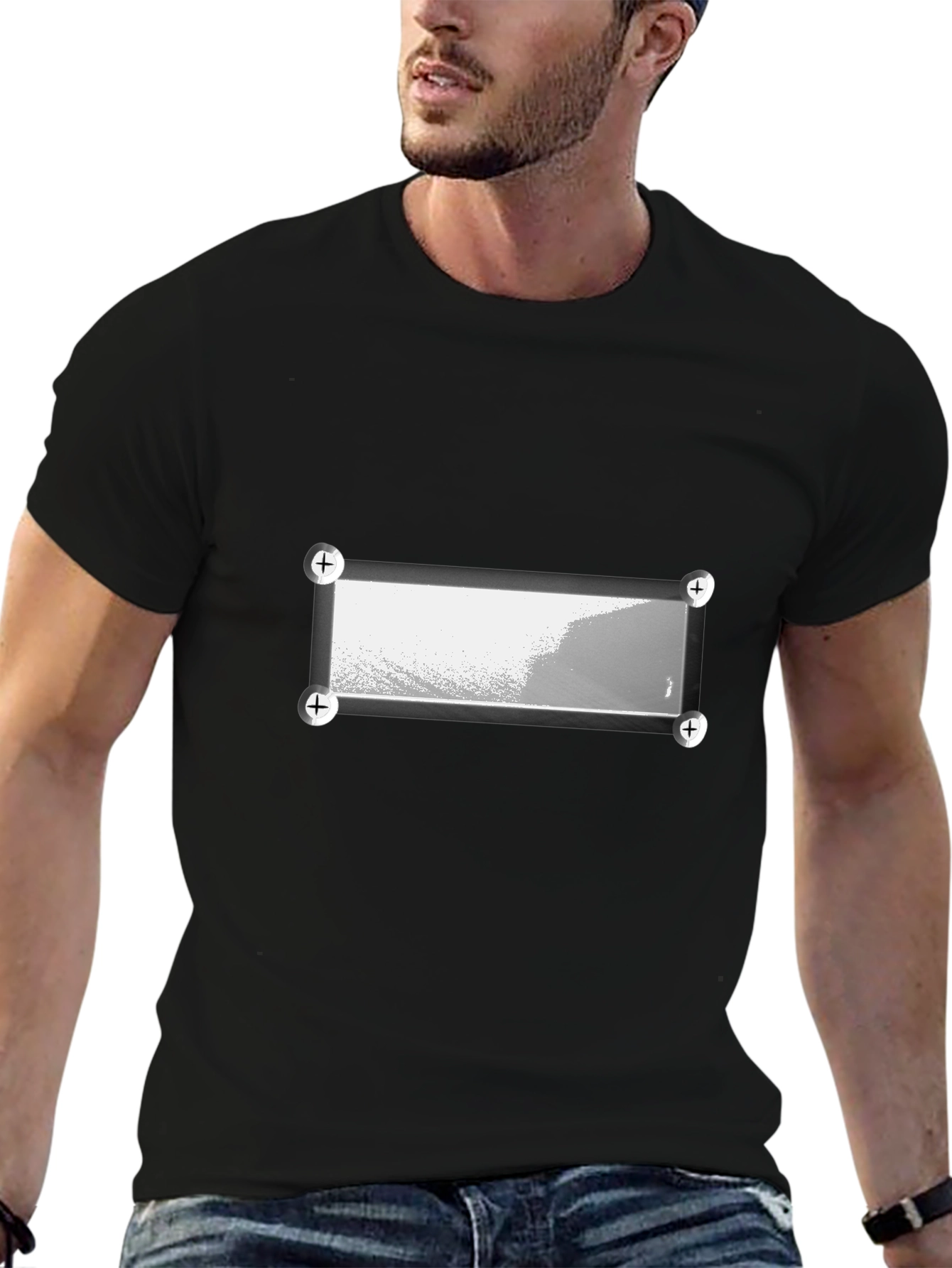 Modern Abstract Graphic Print Black T-Shirt