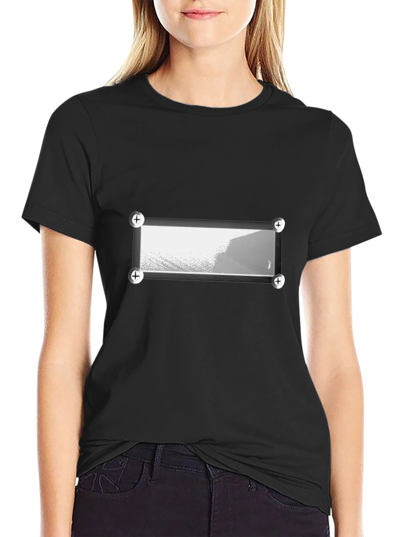 Modern Abstract Graphic Print Black T-Shirt