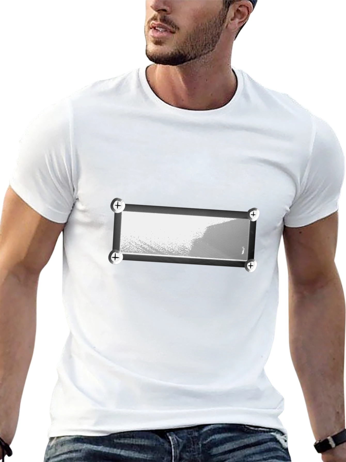 Modern Abstract Graphic Print Black T-Shirt