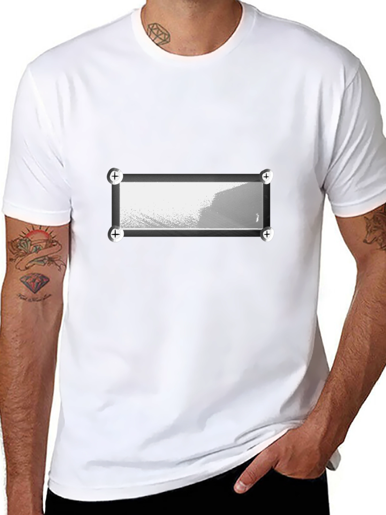 Modern Abstract Graphic Print Black T-Shirt