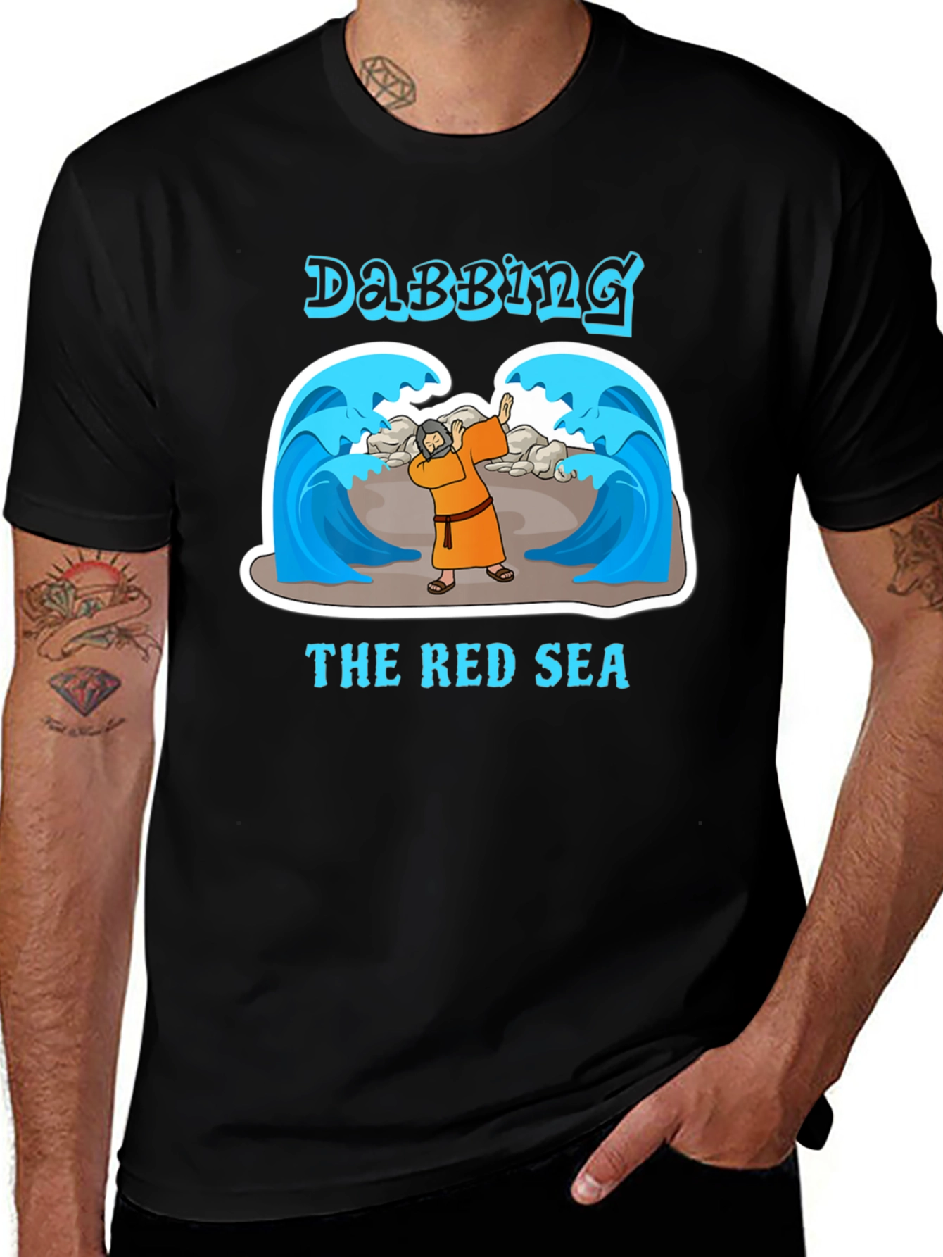 Dabbing the Red Sea T-Shirt - Funny Moses Tee