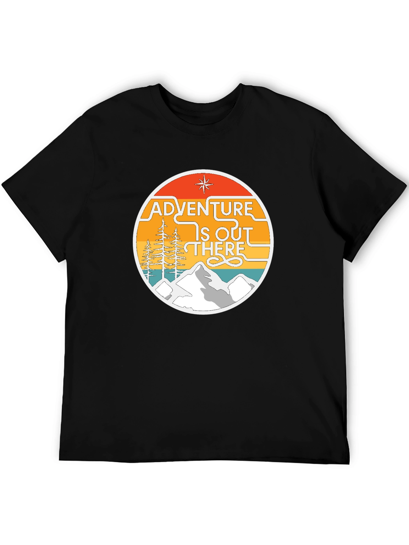 Adventure Is Out There Graphic Tee - Black Cotton
