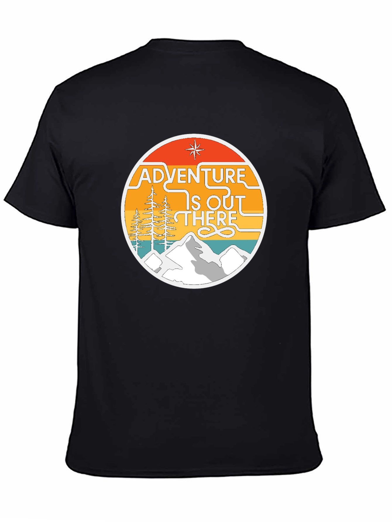 Adventure Is Out There Graphic Tee - Black Cotton