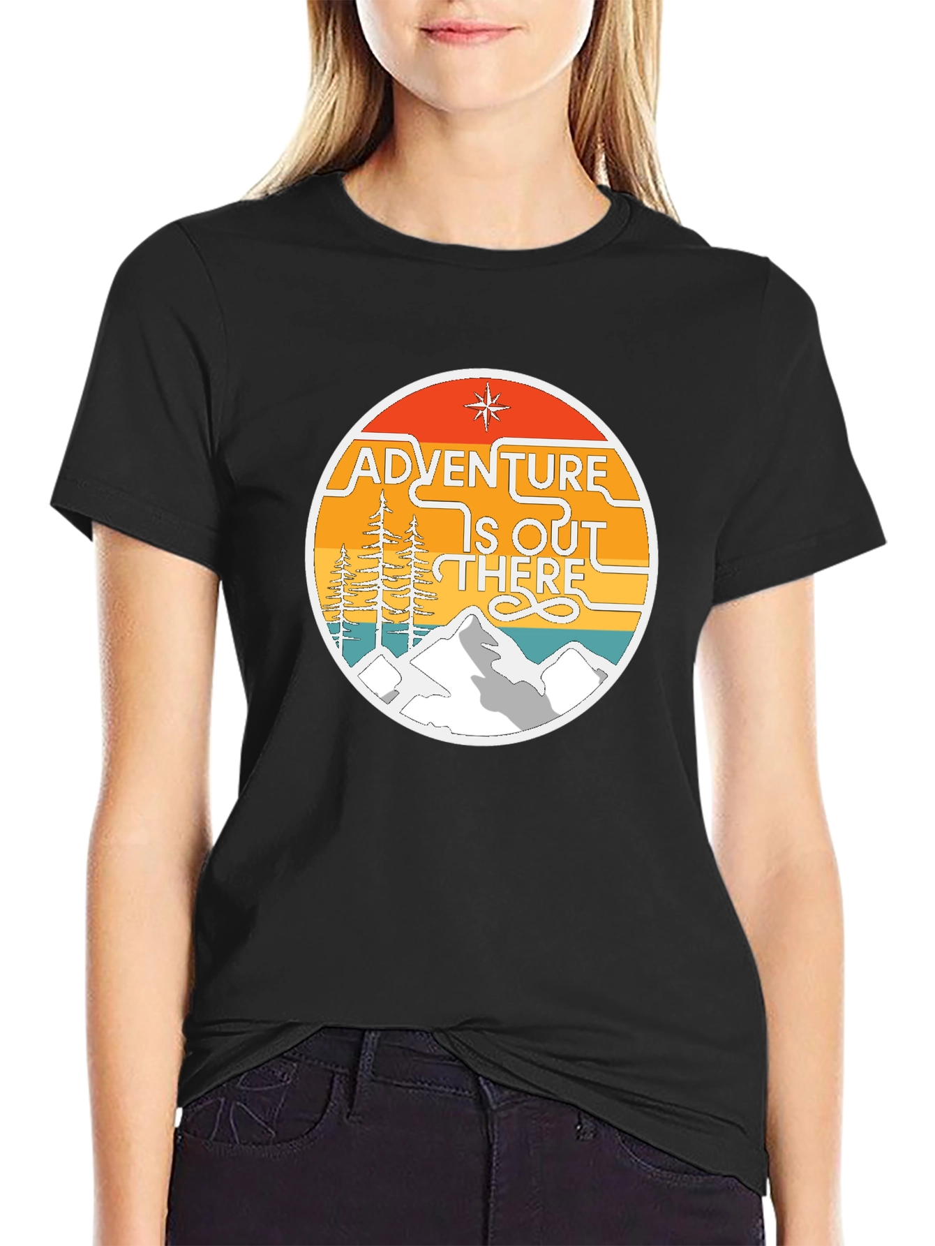 Adventure Is Out There Graphic Tee - Black Cotton