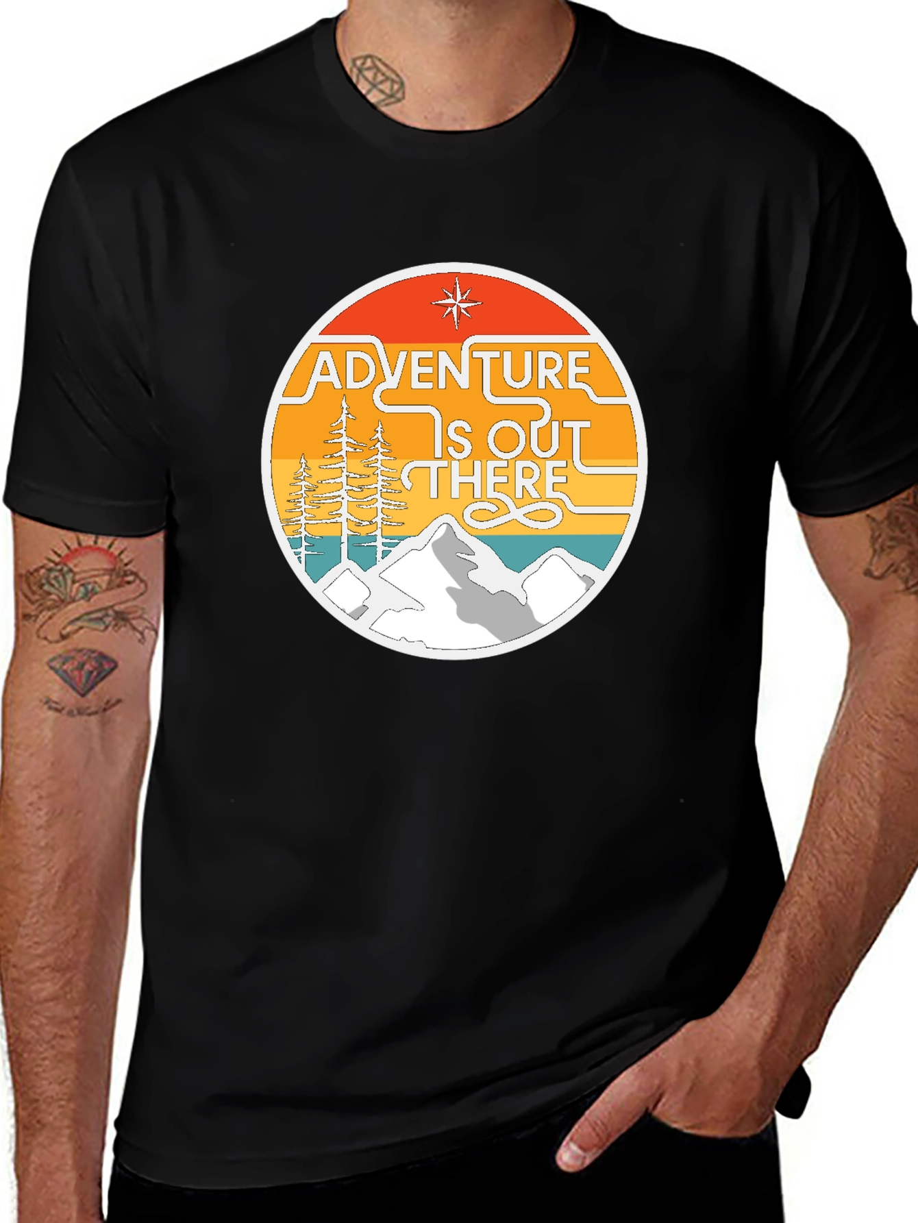 Adventure Is Out There Graphic Tee - Black Cotton