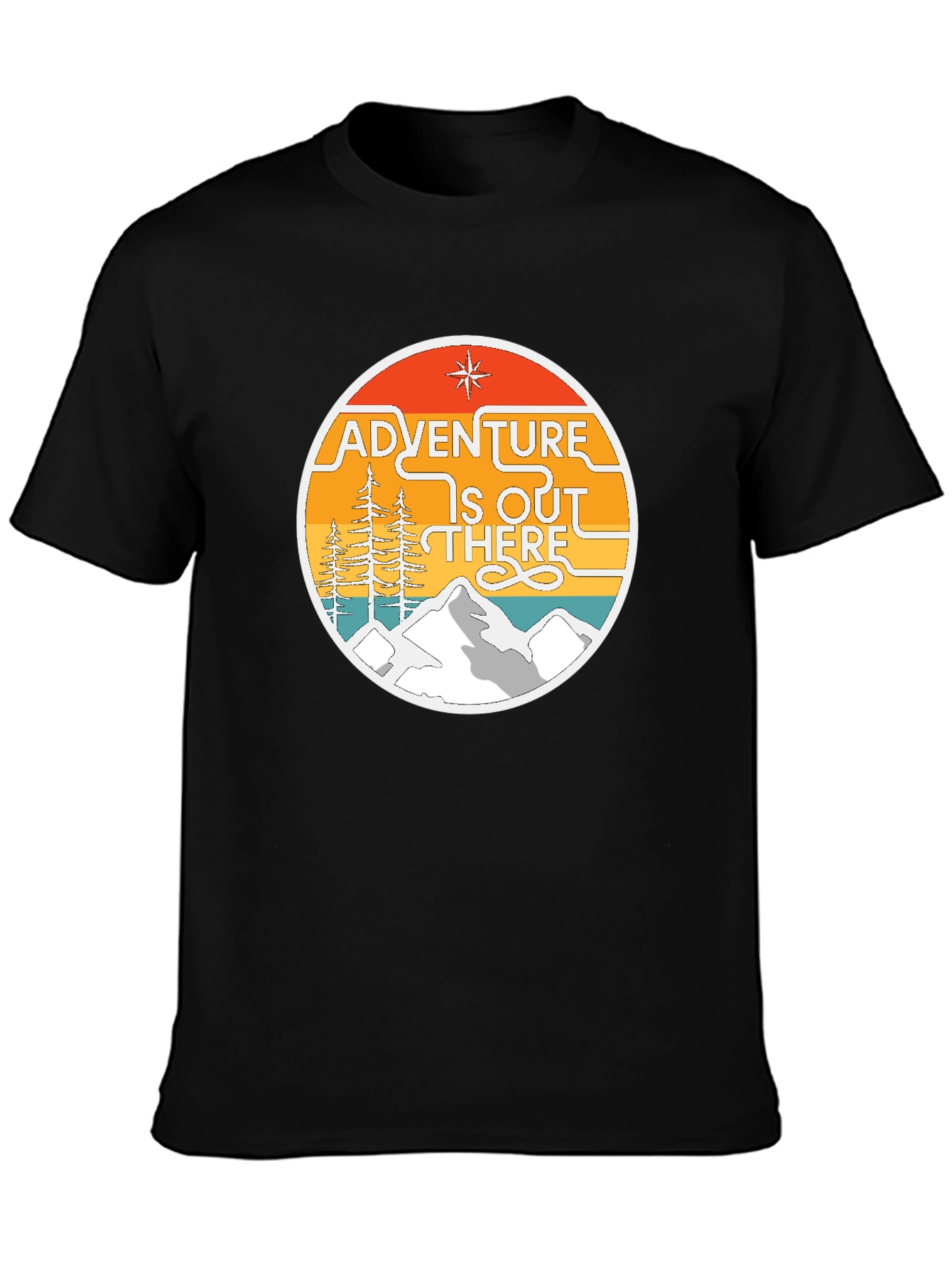 Adventure Is Out There Graphic Tee - Black Cotton