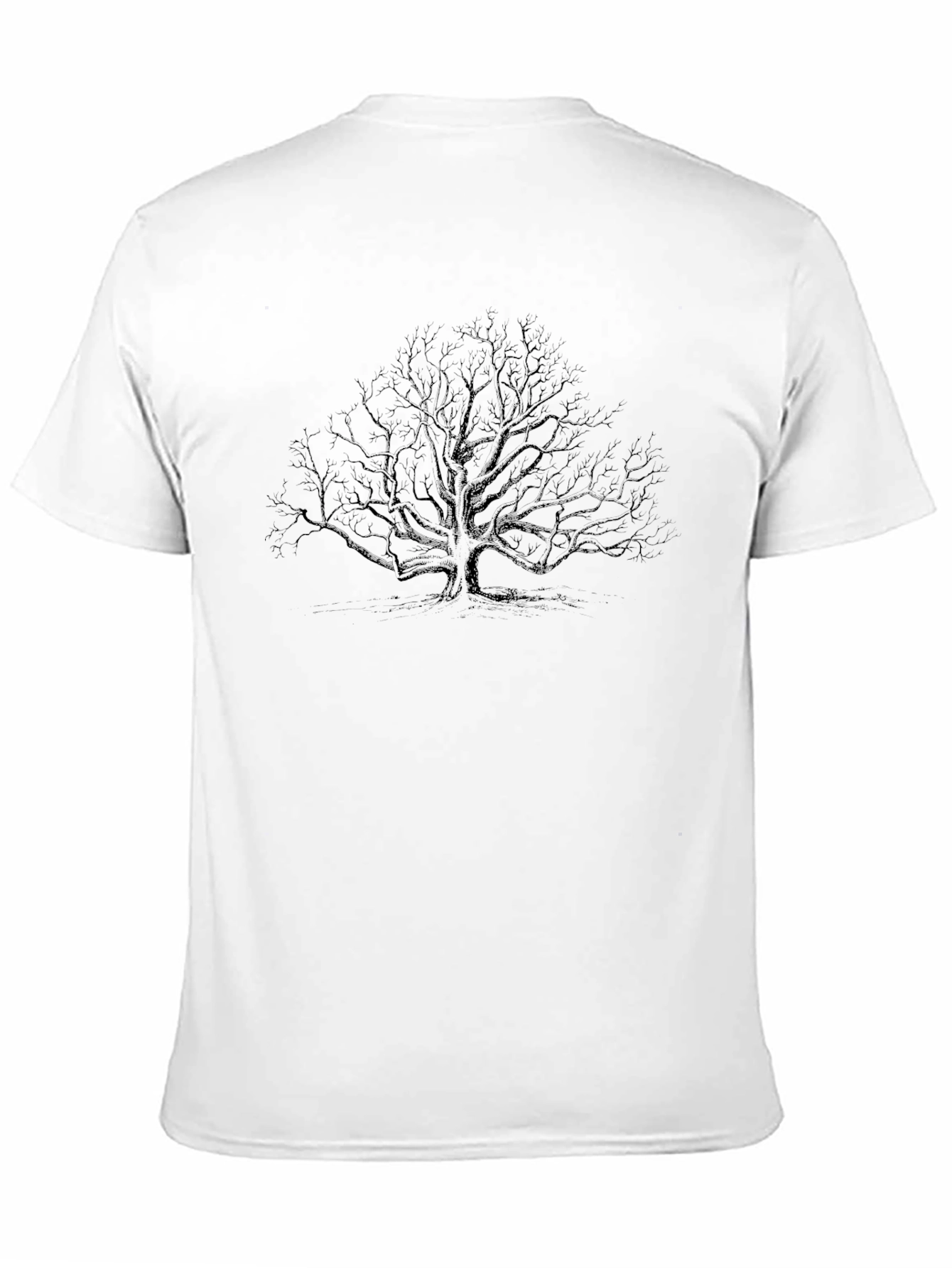 Mens Black Tree Graphic Tee - Nature Inspired Design