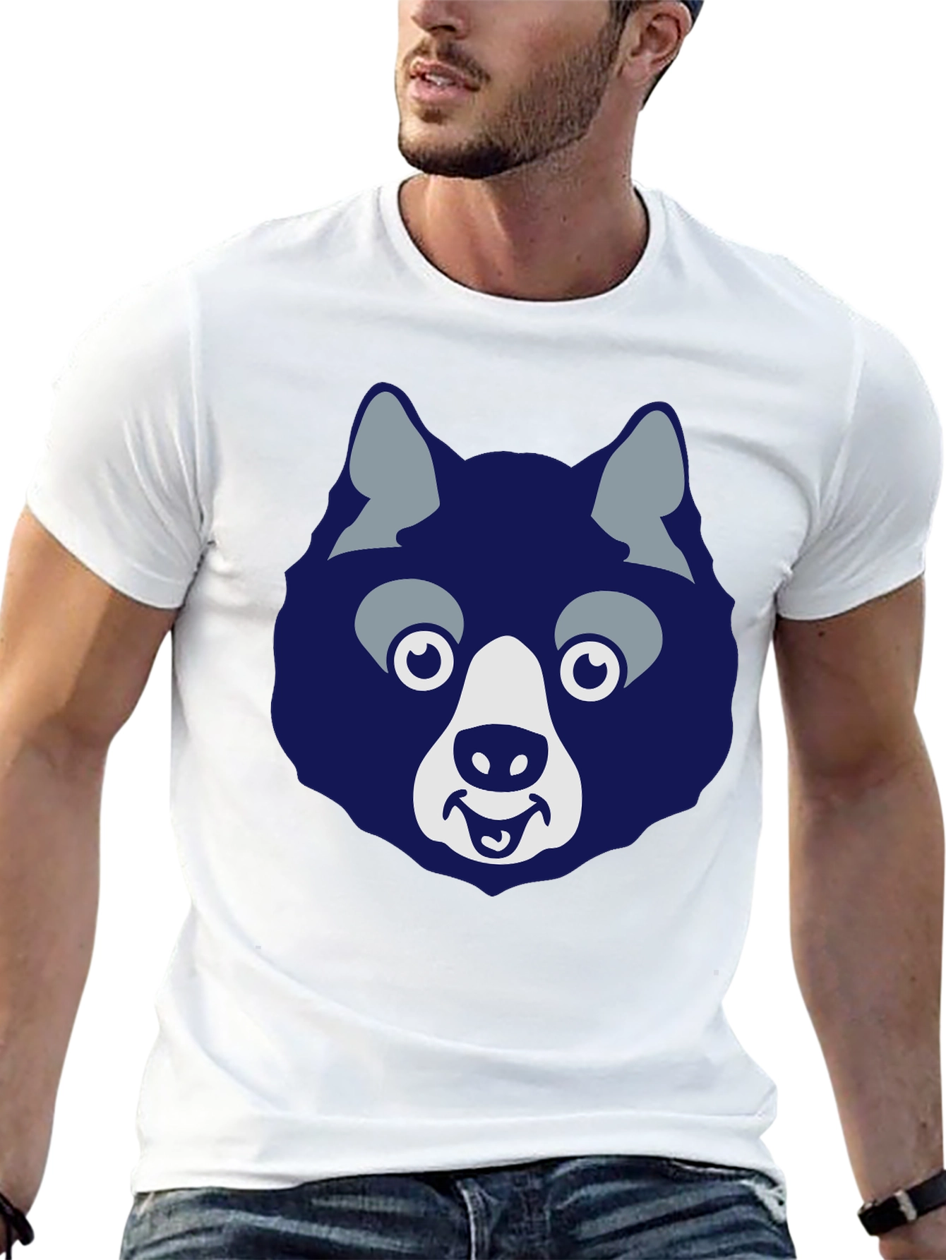 Funny Husky Graphic Tee - Mens Black T-Shirt