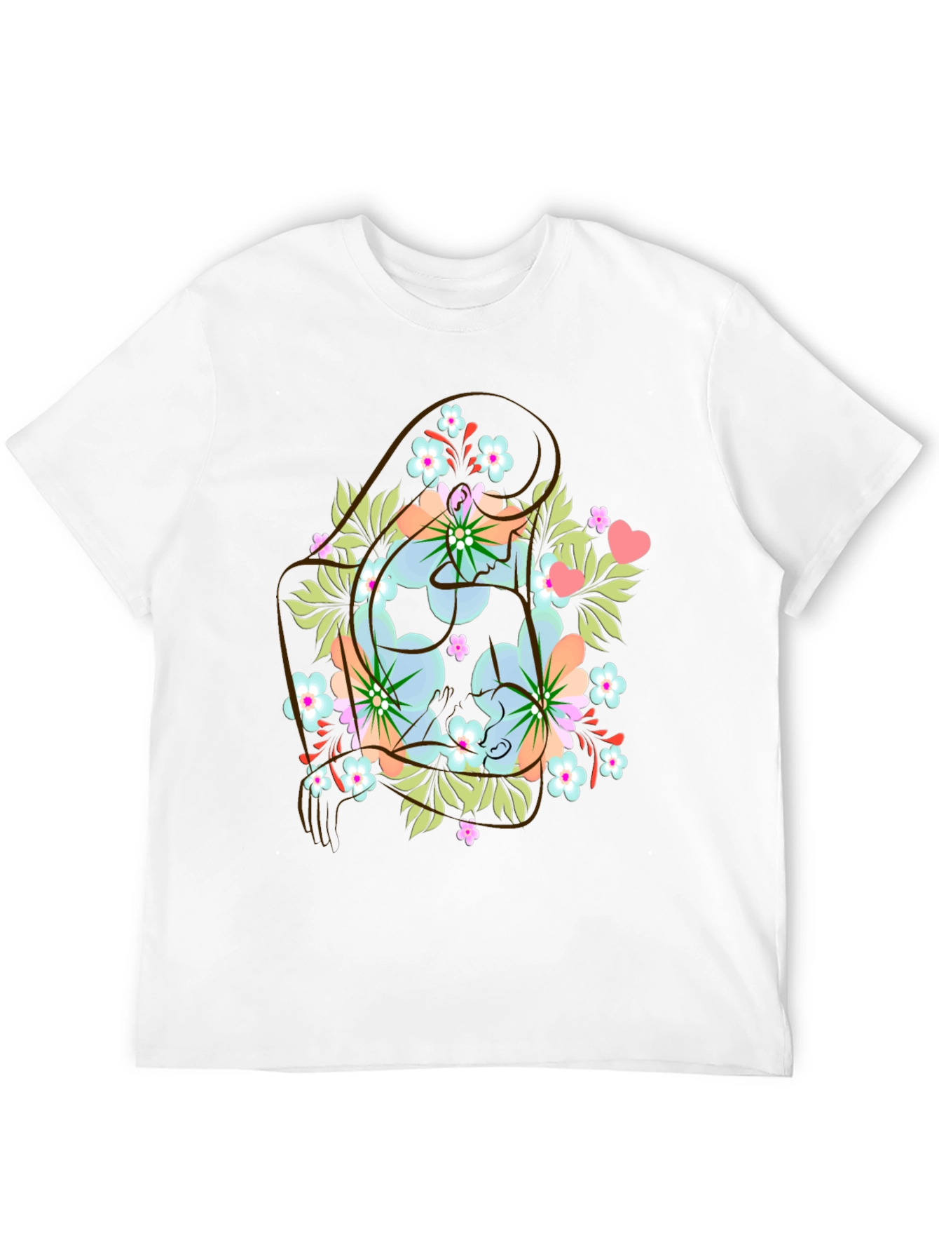 Floral Yin Yang Mens Graphic Tee - Black