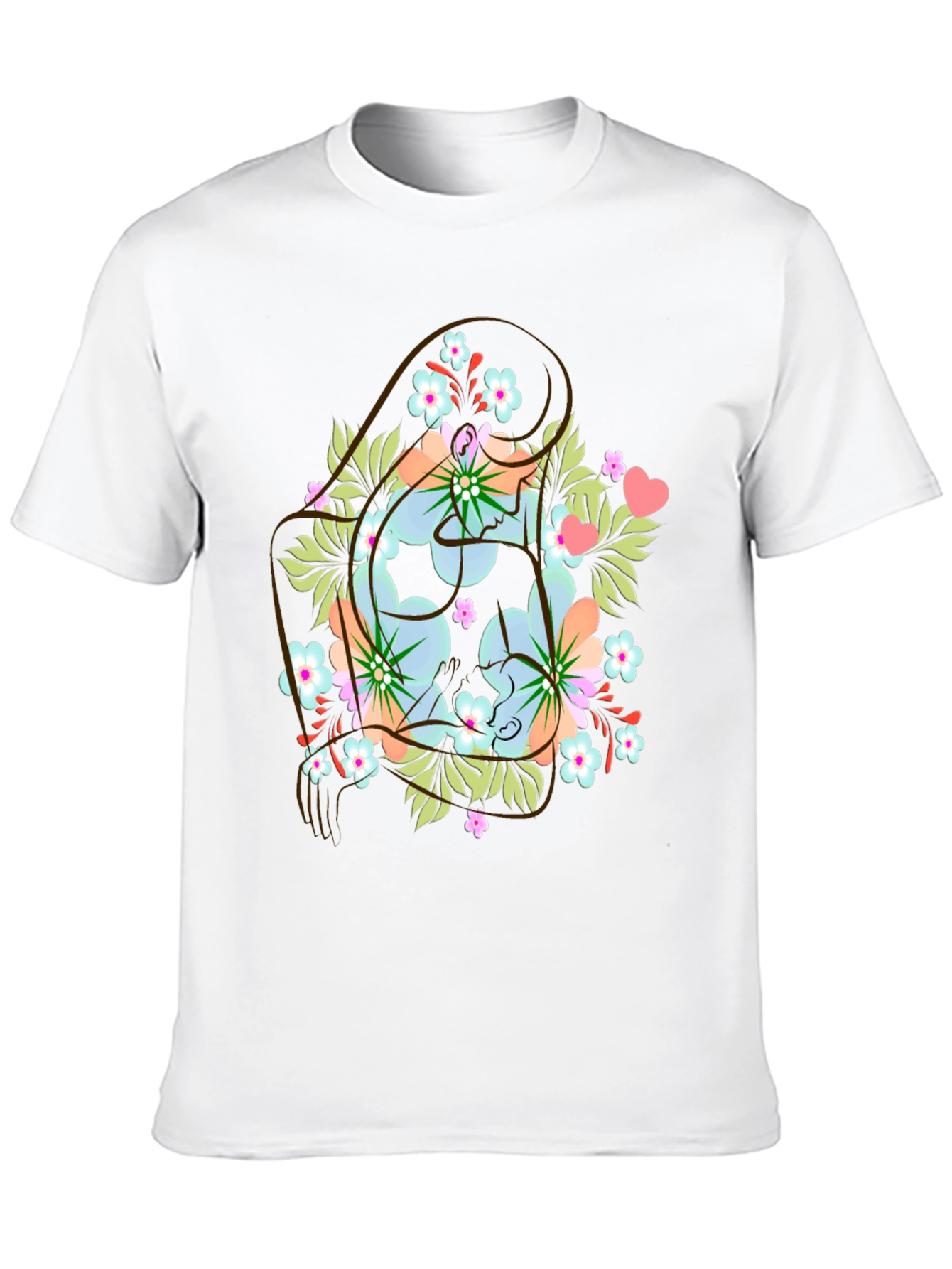 Floral Yin Yang Mens Graphic Tee - Black