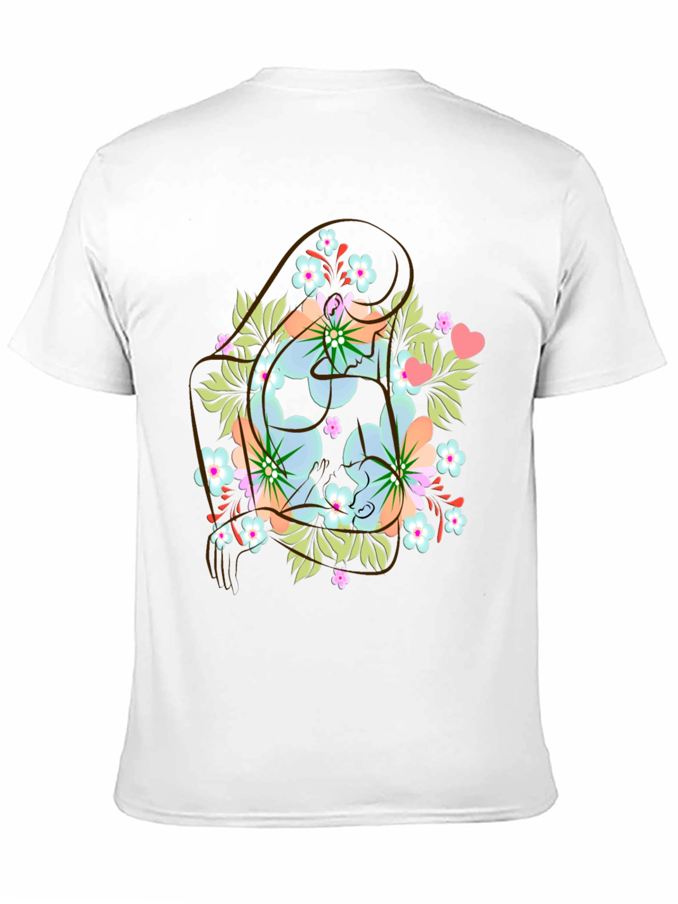Floral Yin Yang Mens Graphic Tee - Black